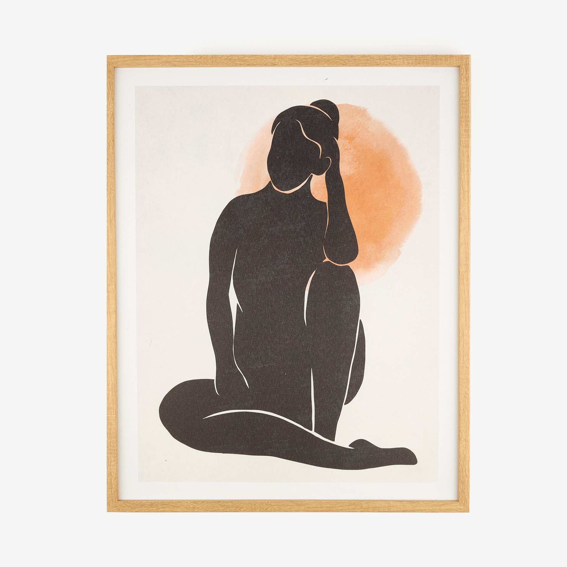 Cuadro con marco y cristal silueta Woman Sun 40x50cm