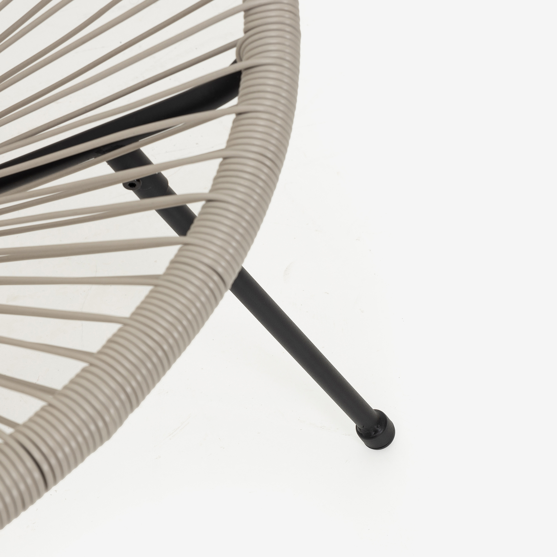 Silla de jardín de ratán sintético gris Acapulco 72x90x83cm