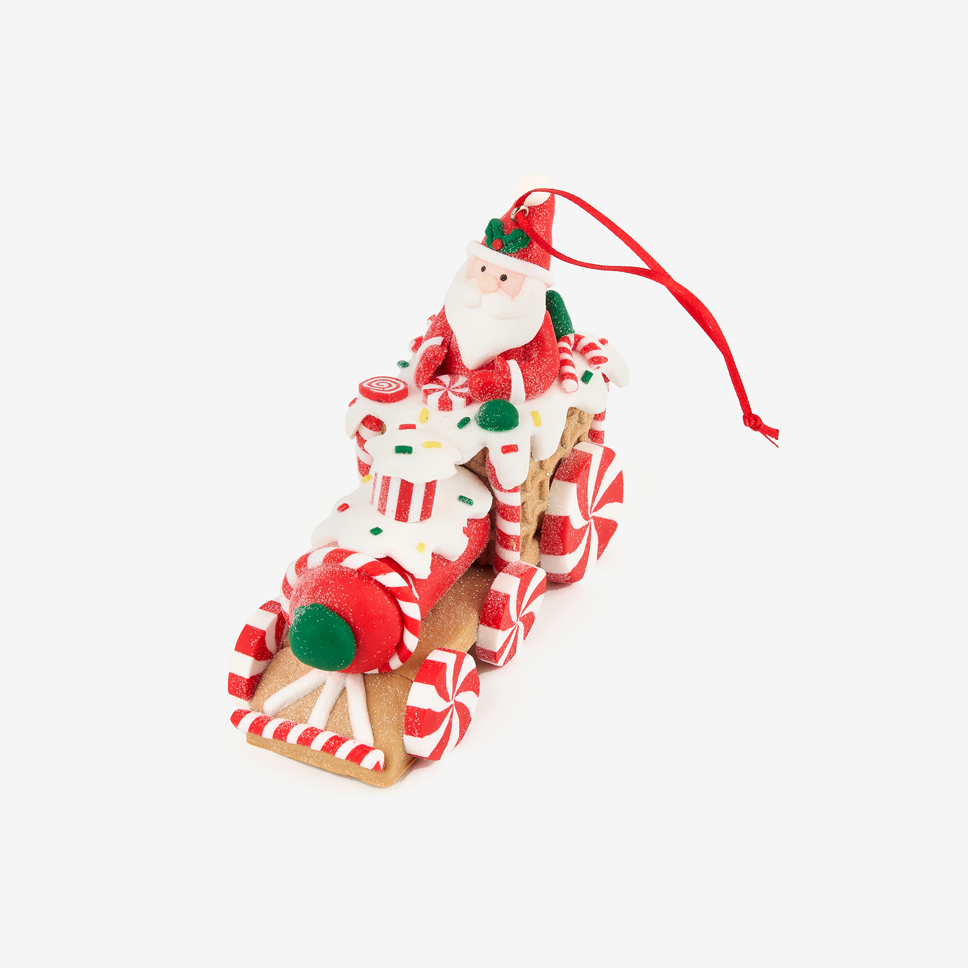 Figura decorativa de dolomita Santa Claus en tren 10,5cm