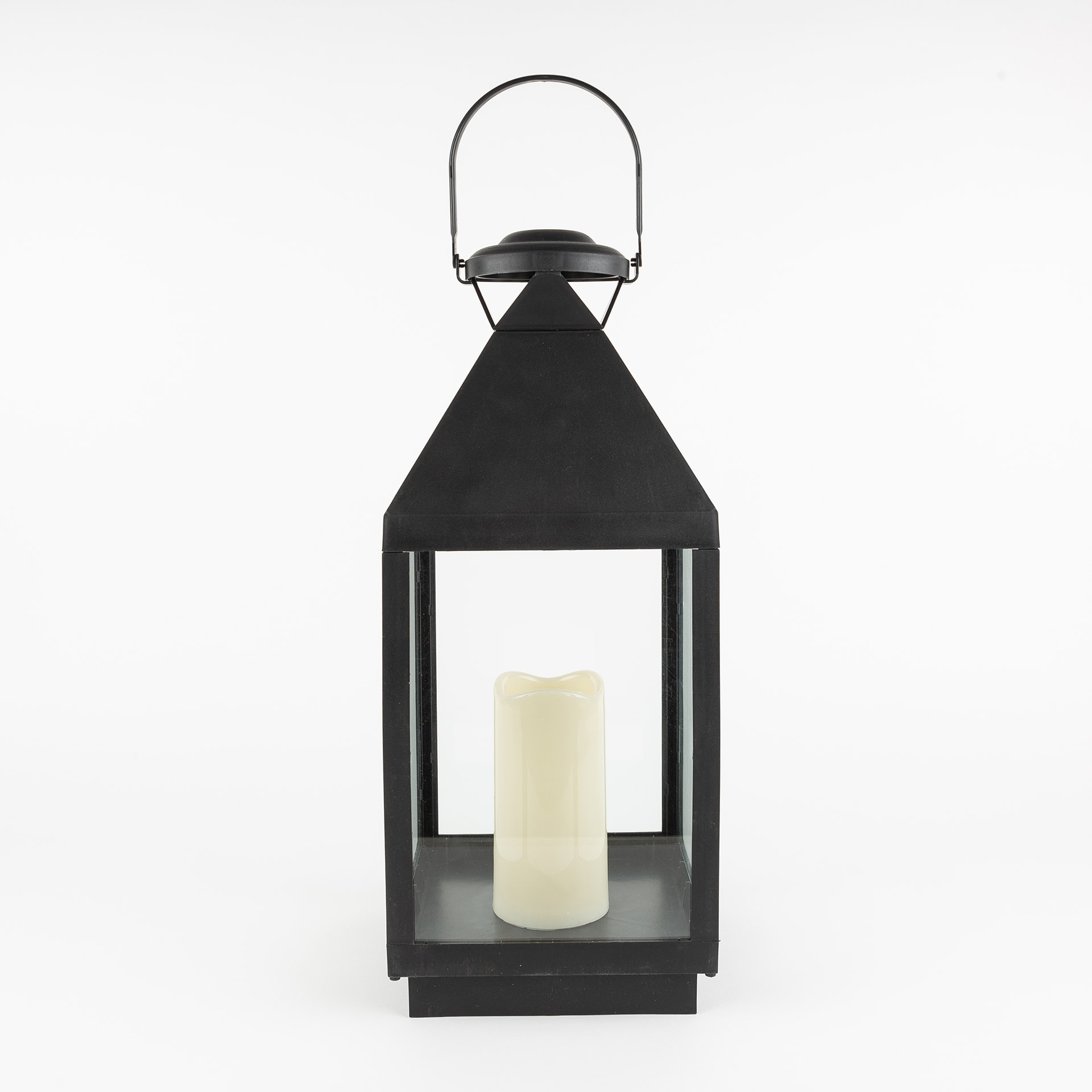 Farol vela LED negro 47cm