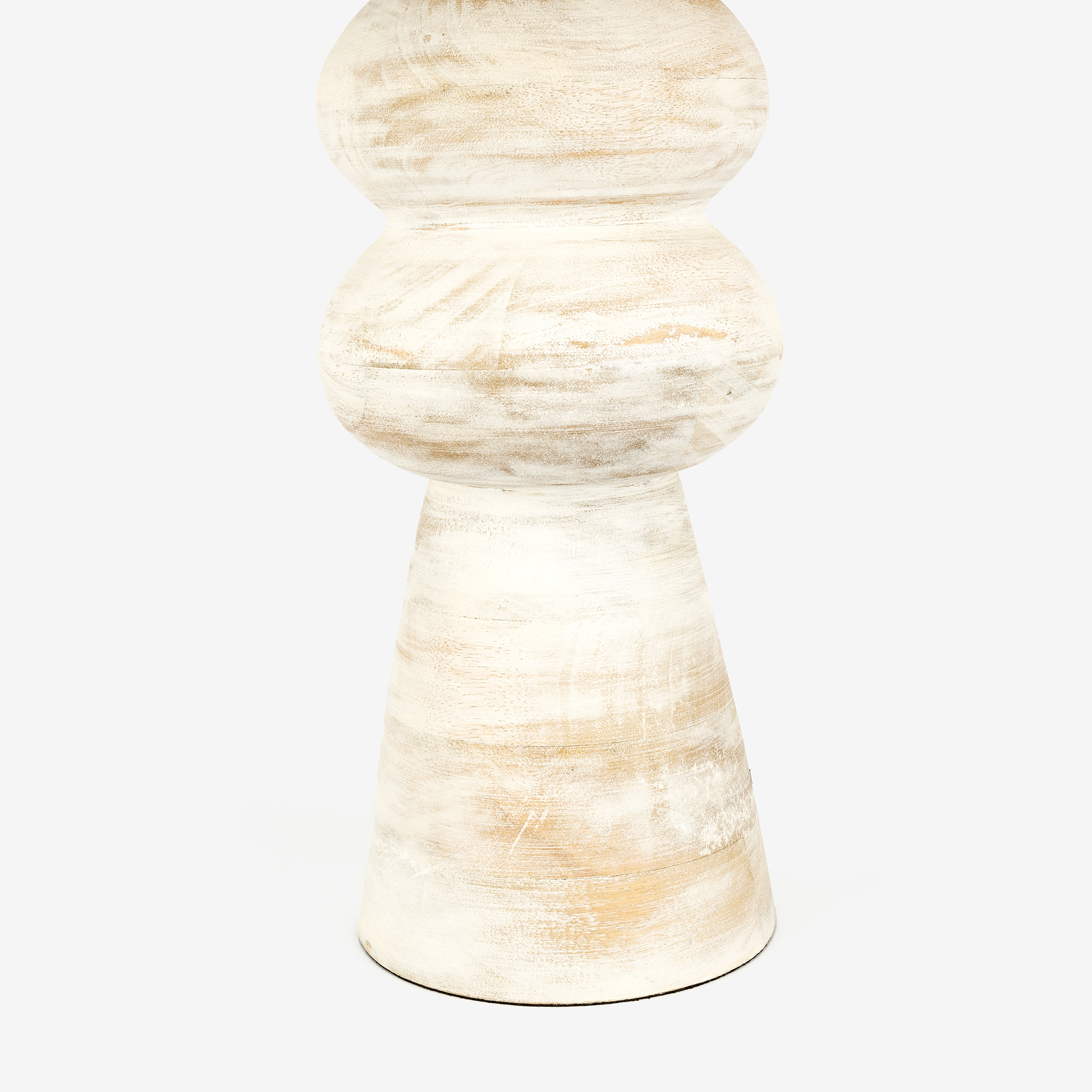 Lámpara de mesa de madera blanca Dira Ø36x54cm