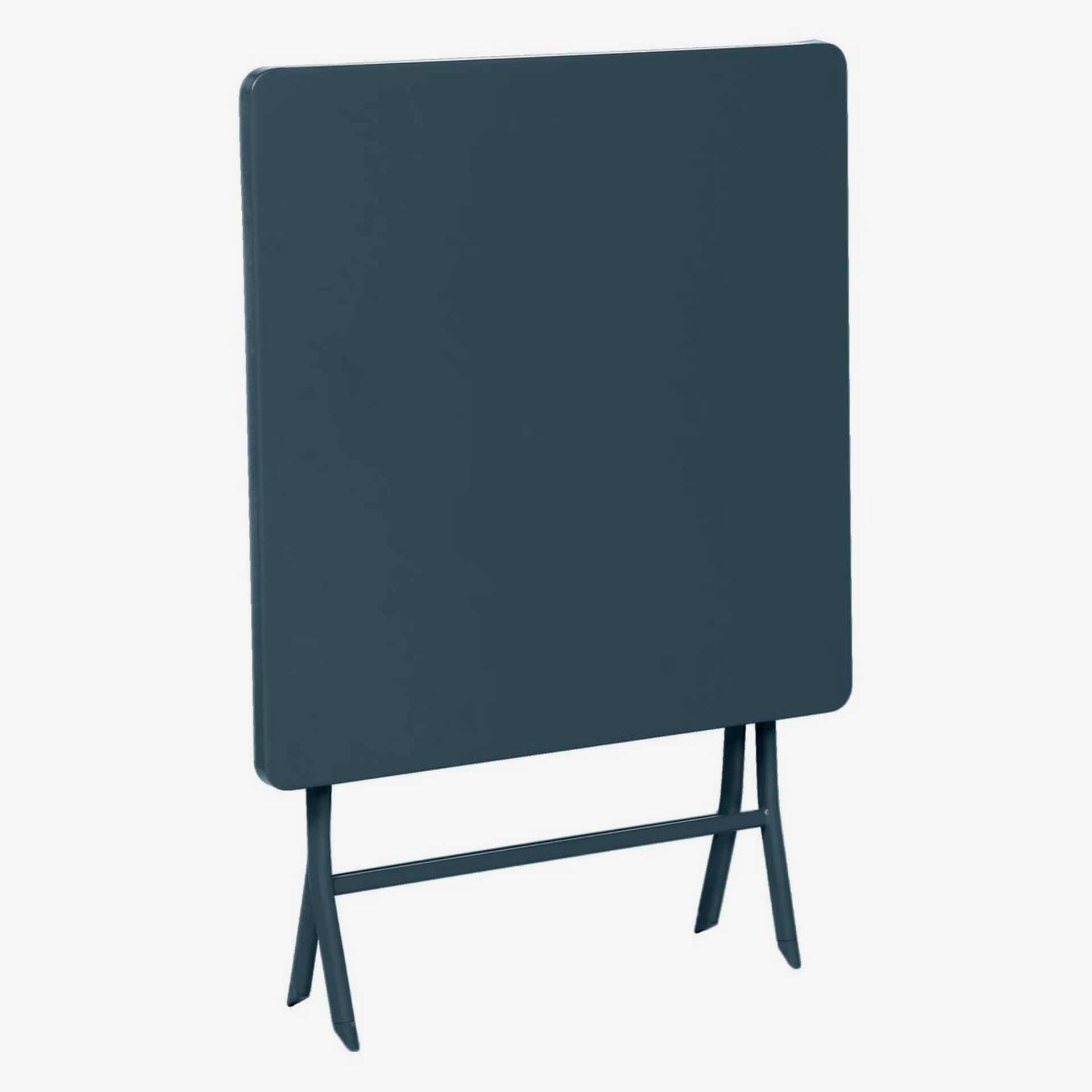 Mesa de jard&iacute;n plegable de acero azul Dixie 70x70x71cm