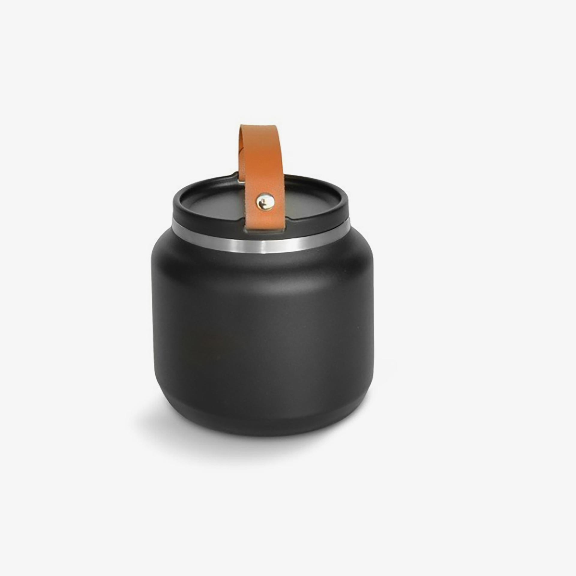 Termo para s&oacute;lidos negro de acero inoxidable 70cl