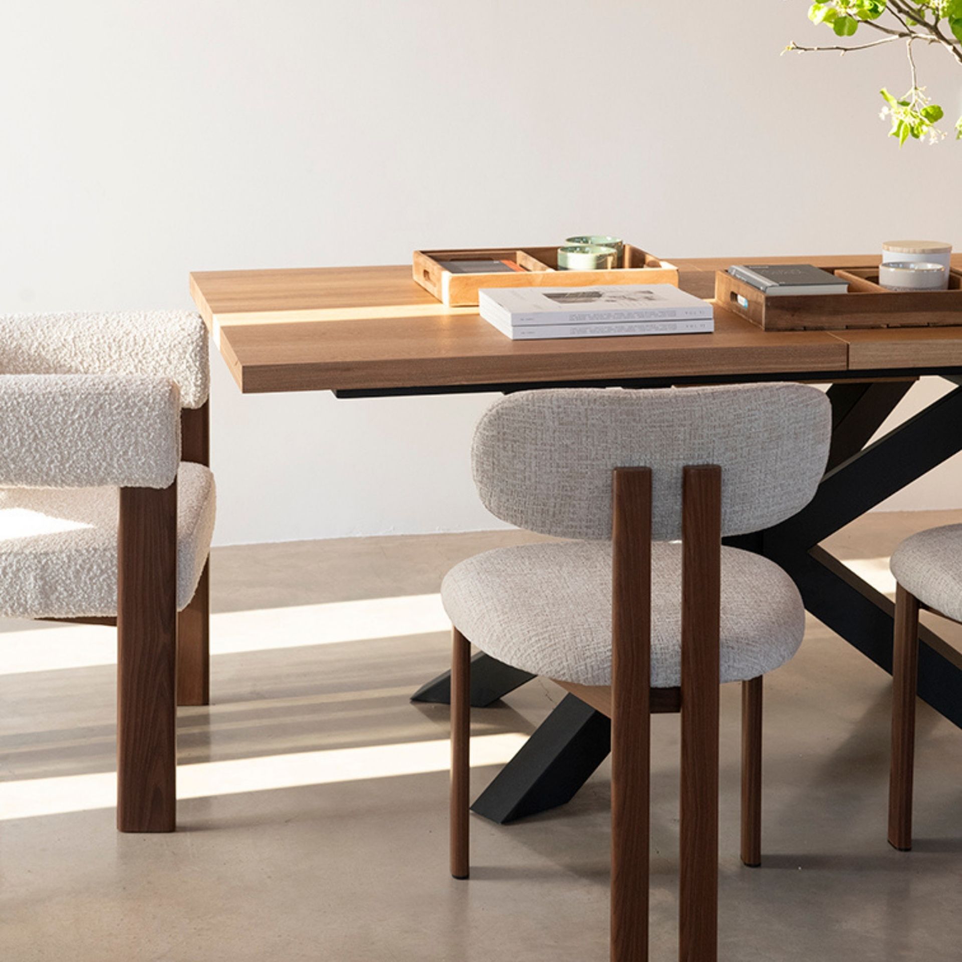 Mesa de comedor extensible de madera DM Denver 180/220x90x76cm