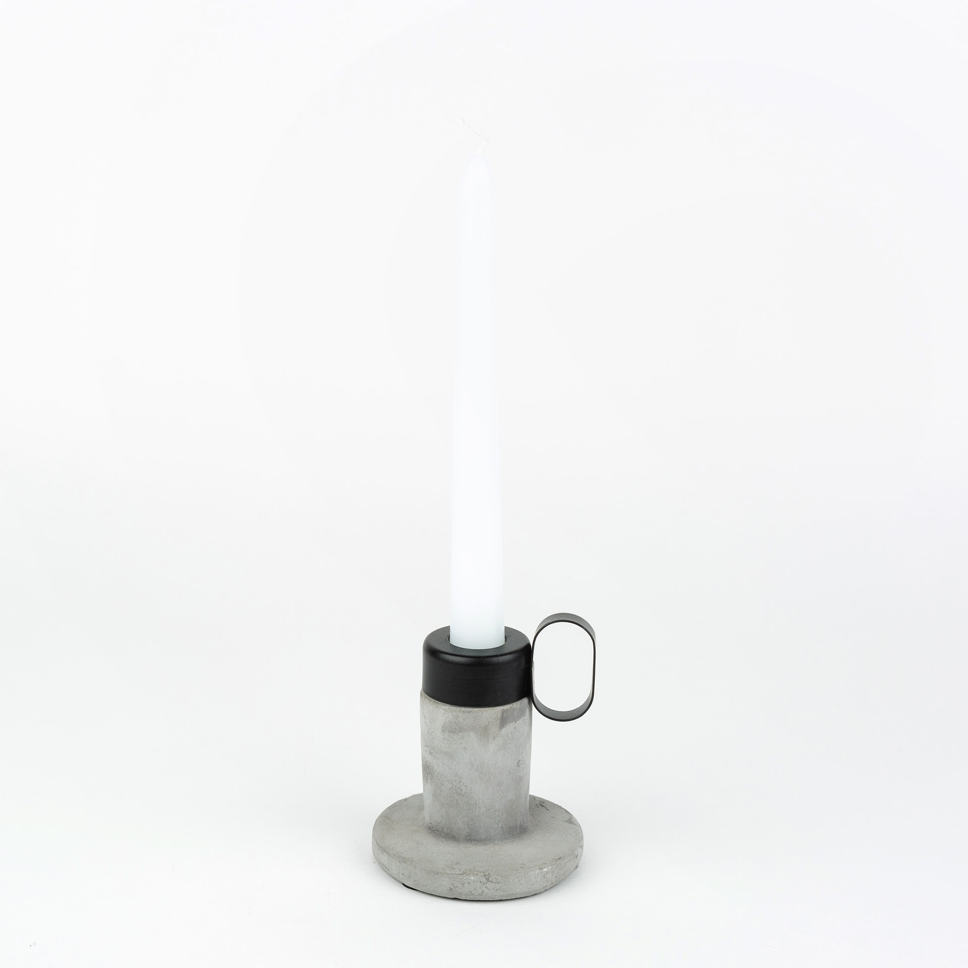 Portavelas con asa de cemento 9cm