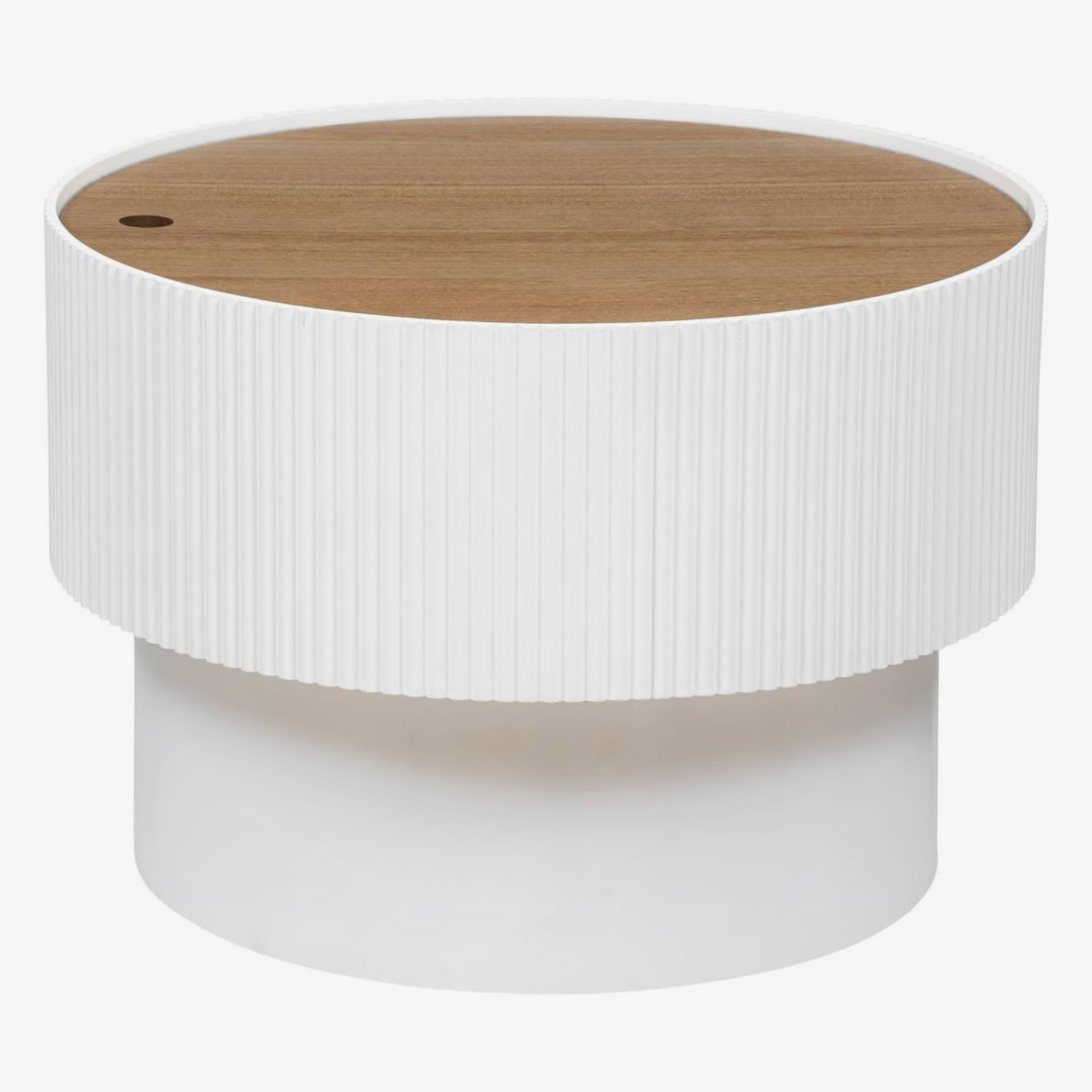 Mesa auxiliar ba&uacute;l blanca de madera Oria 