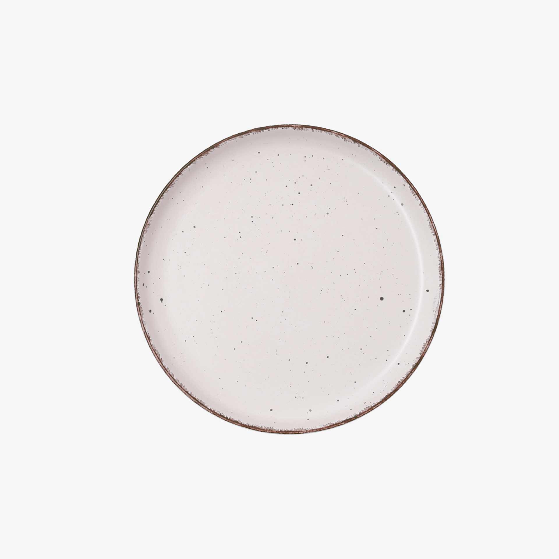 Plato de postre de cer&aacute;mica beige Iria &Oslash;20cm