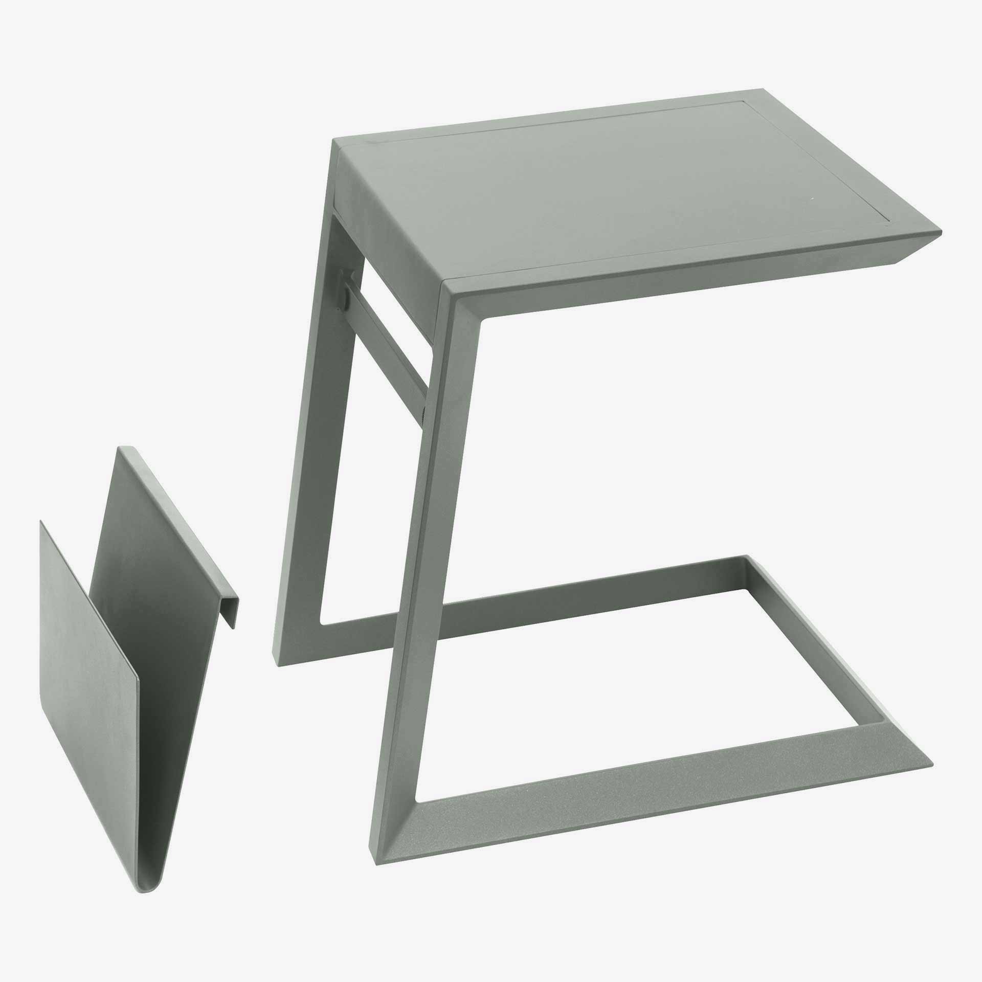 Mesa auxiliar de jard&iacute;n de aluminio verde Allira 45x55x55cm