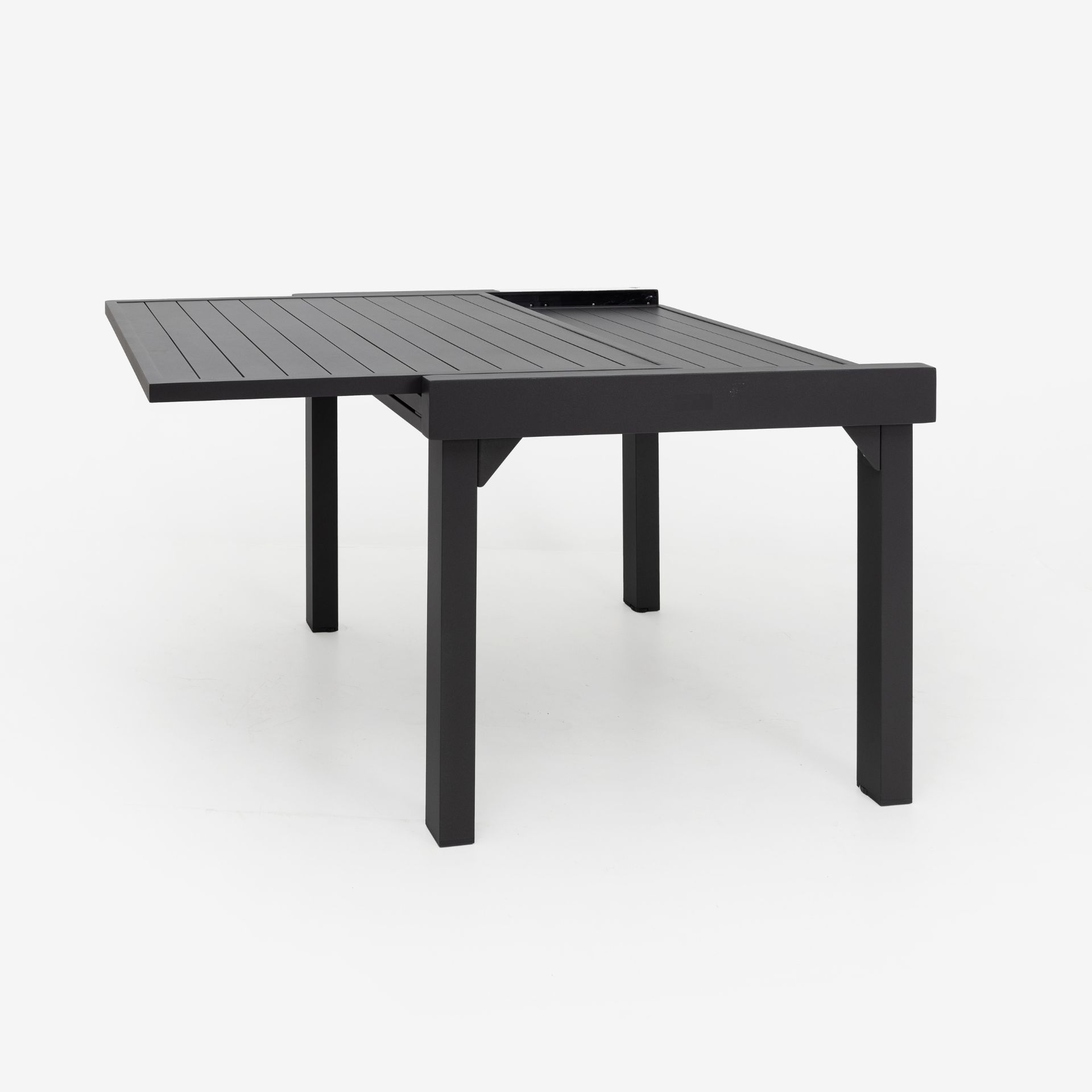 Mesa de jard&iacute;n extensible de aluminio gris oscuro Paros 90/180x90x75cm