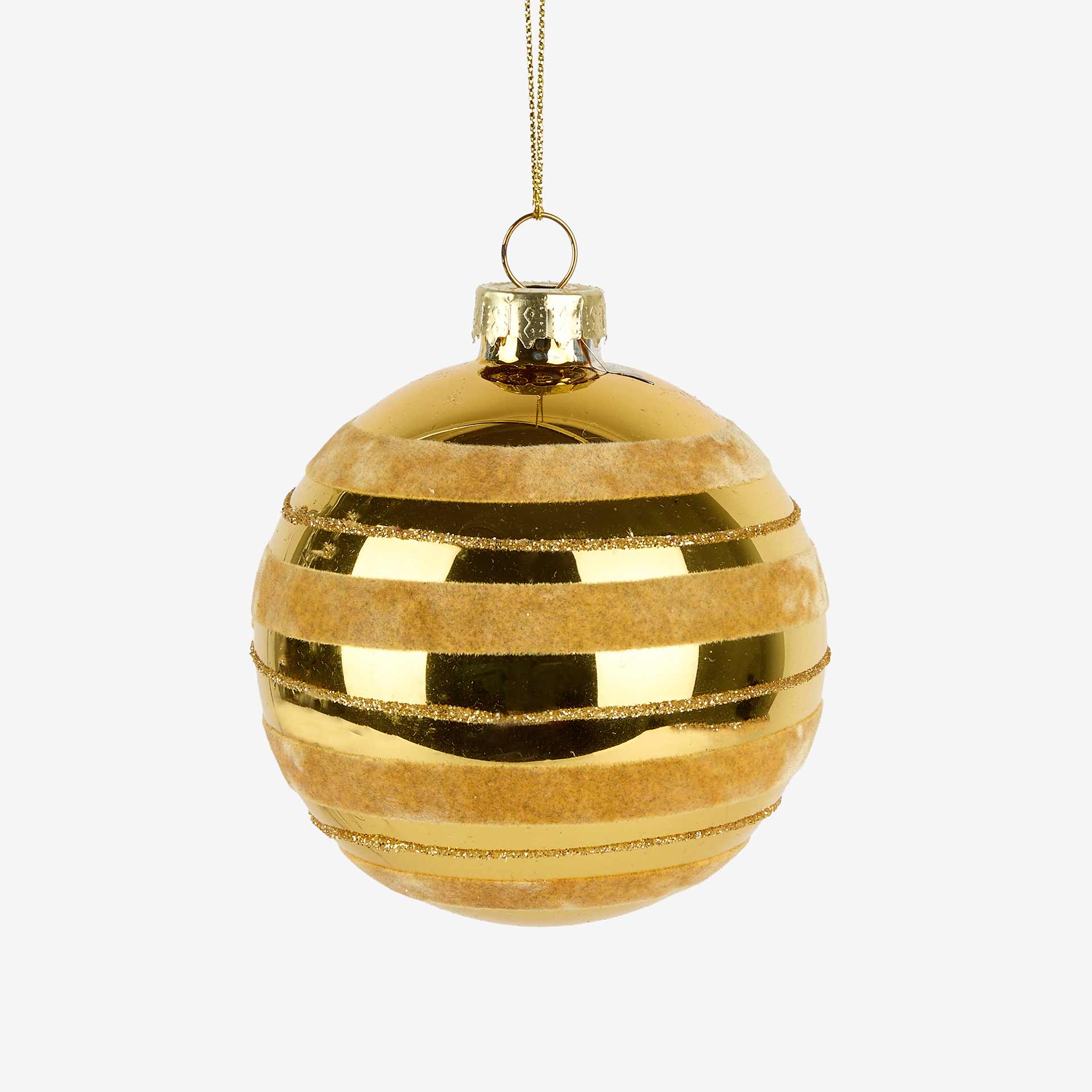 Set de 12 bolas decorativas doradas Ø8cm