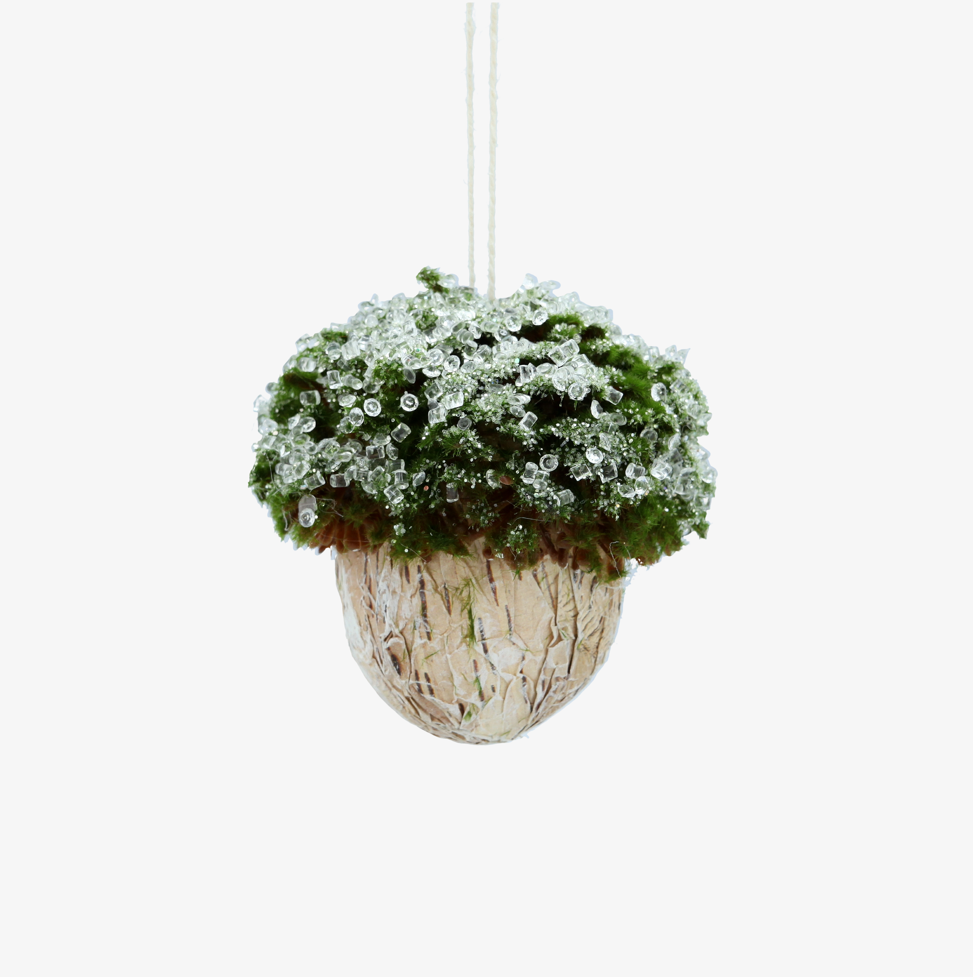 Bola de Navidad de bellota efecto musgo 10cm