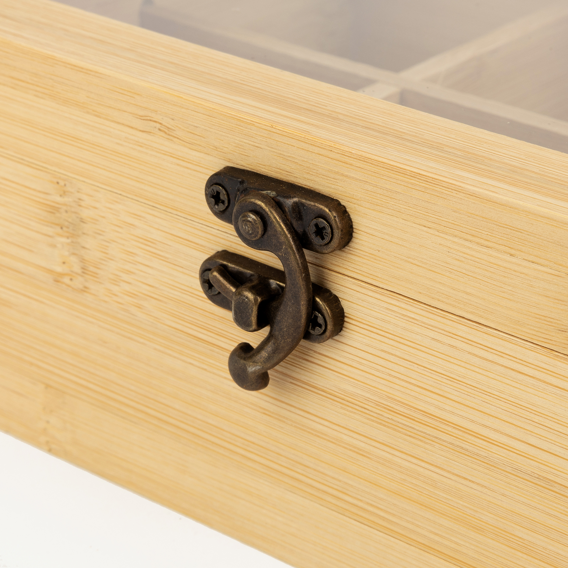 Caja de t&eacute; de bamb&uacute; con 6 compartimentos 21x16cm