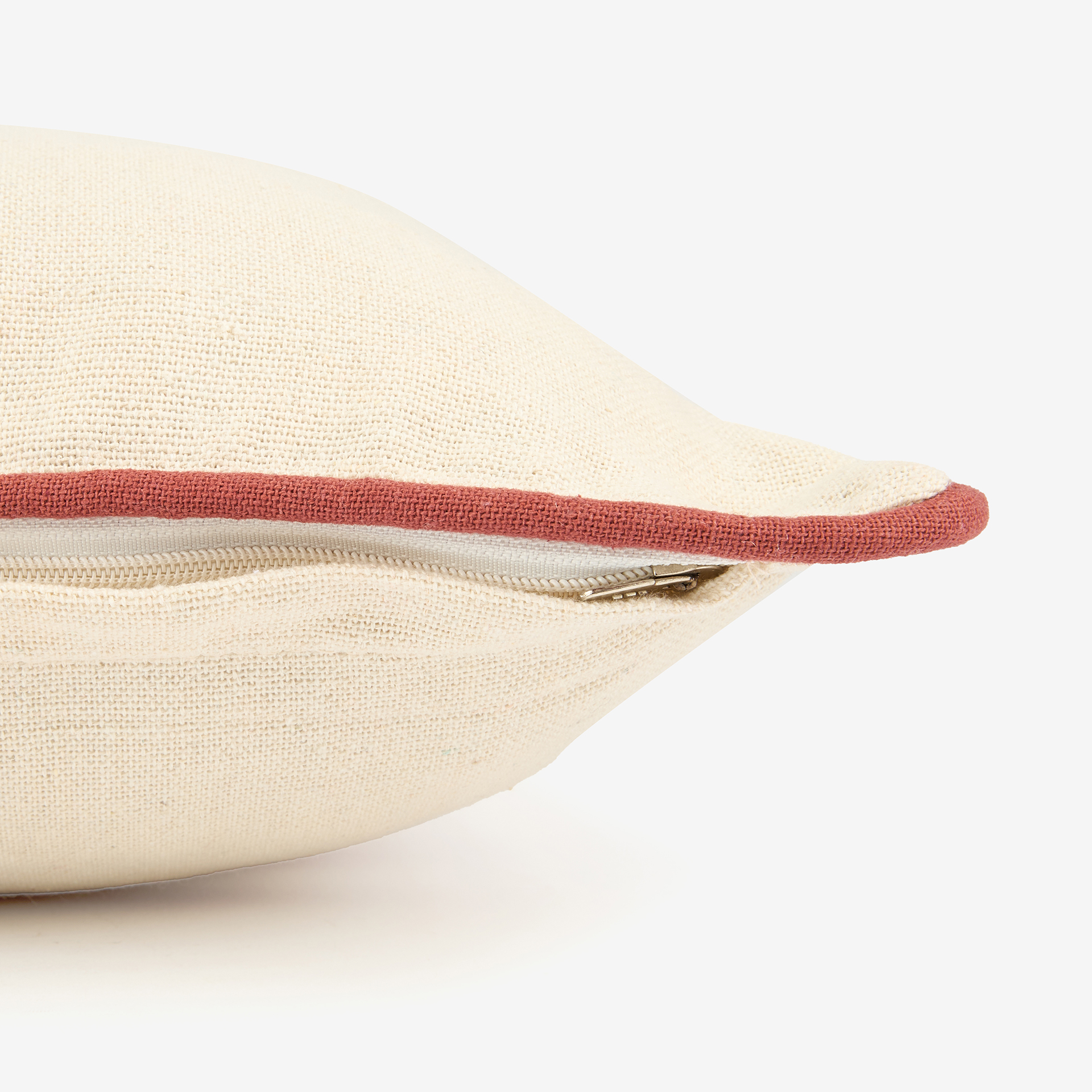 Funda de coj&iacute;n de algod&oacute;n rayas cobre Niza 30x45cm