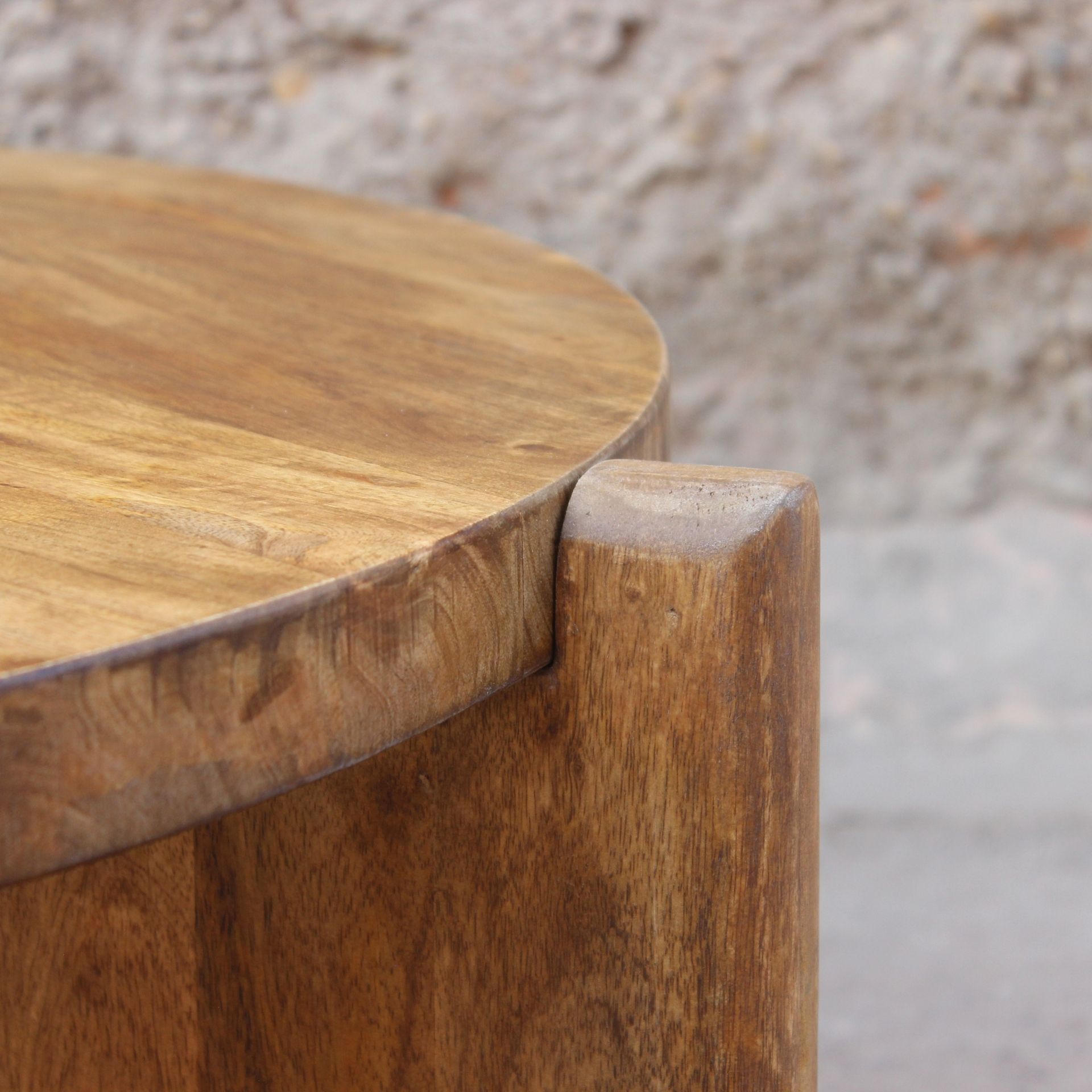 Mesa de centro de madera de mango Polanco Ø80x35cm Clau&Chloe