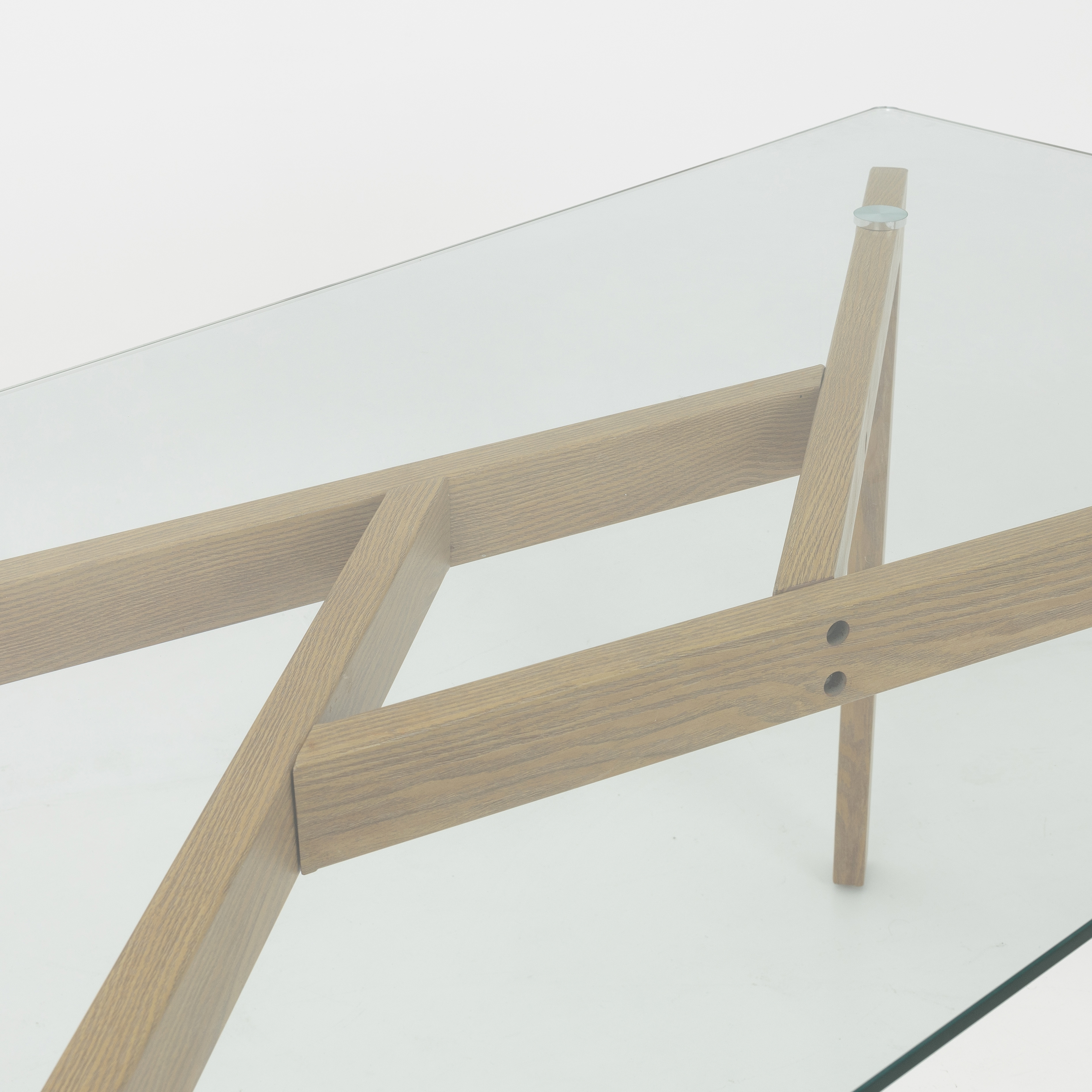 Mesa de comedor de cristal Wood Pattern 150x80x76cm