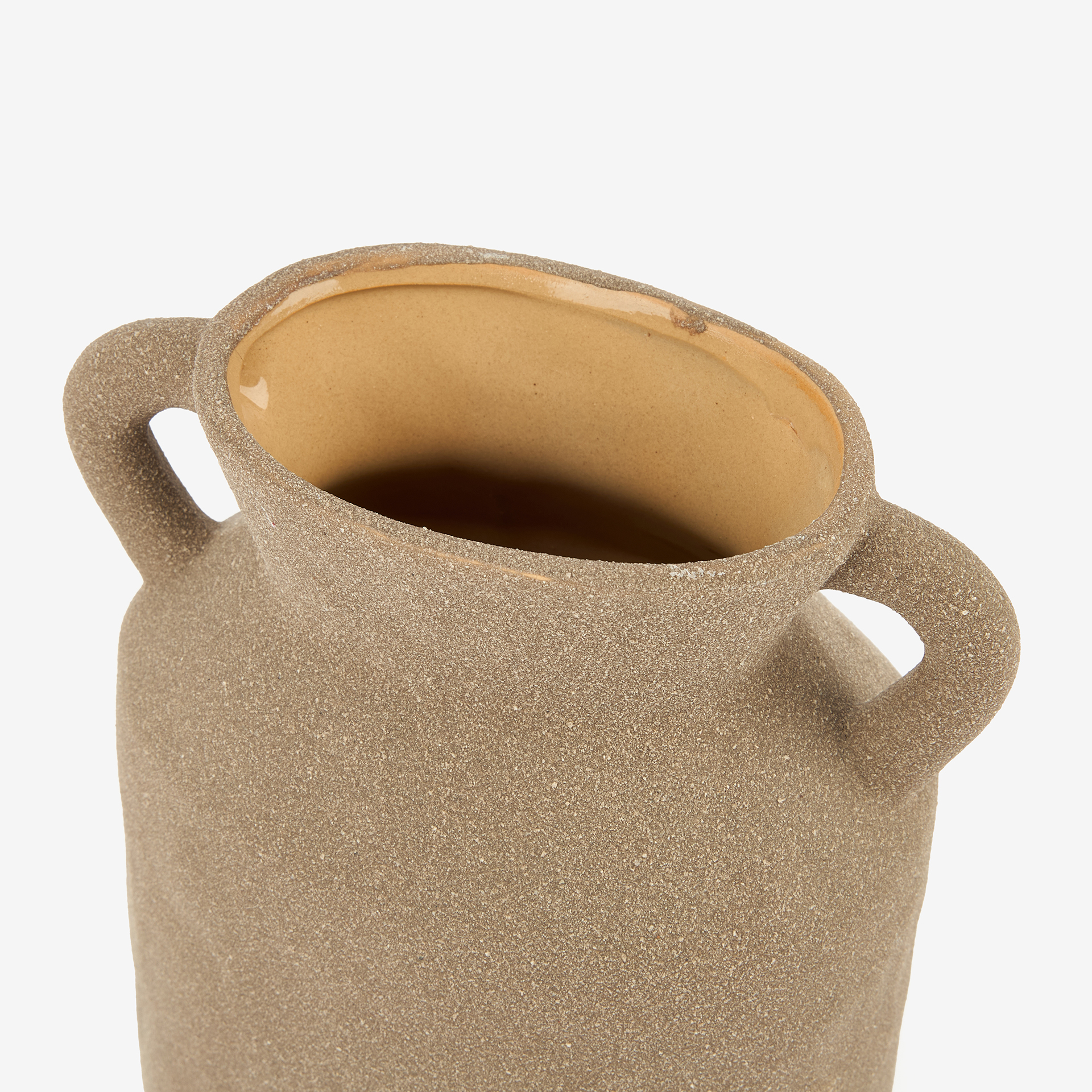 Jarrón de porcelana con asas topo Baru 14,5x9,5x21,3cm