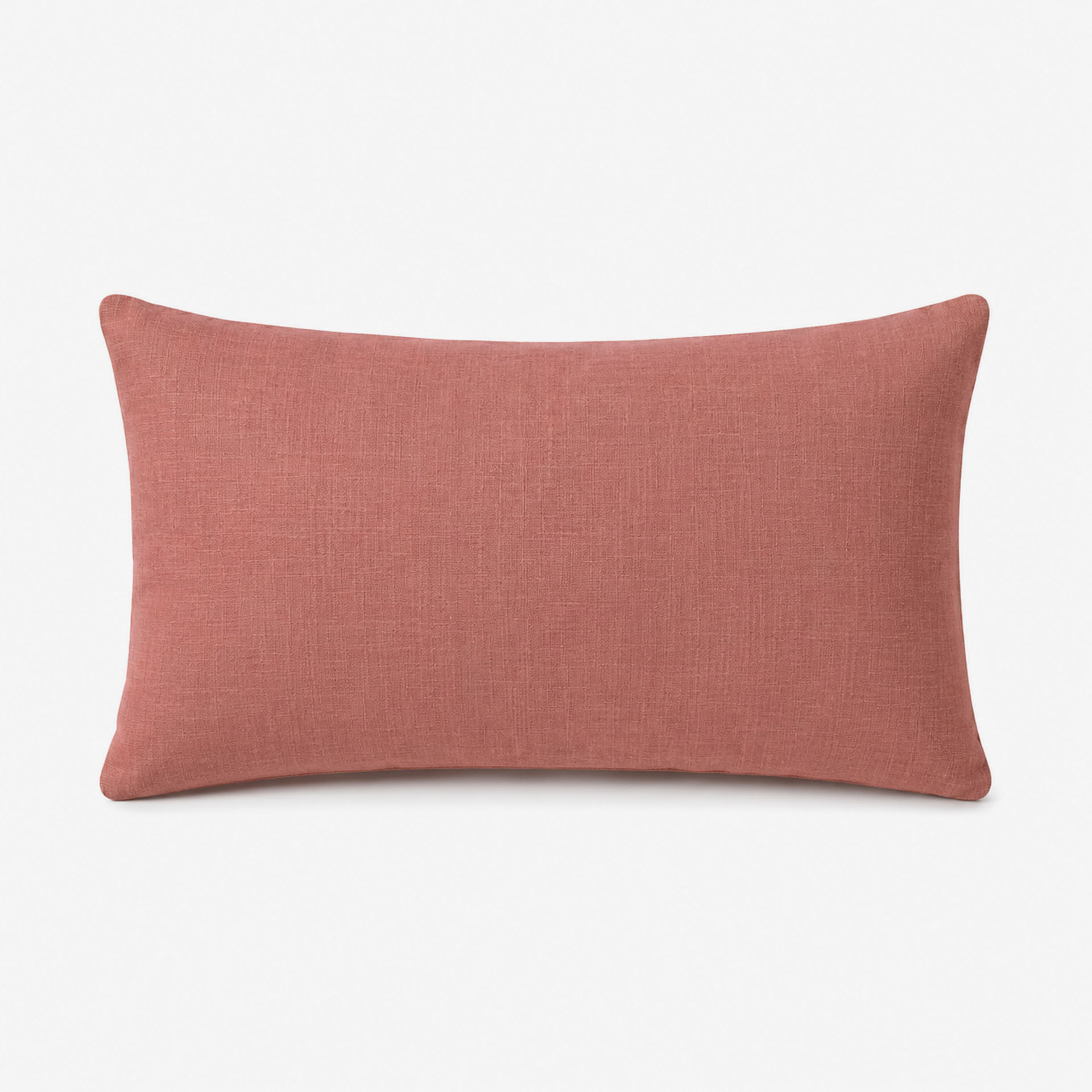 Funda de coj&iacute;n roja de poli&eacute;ster y lino Bruma 30x45cm