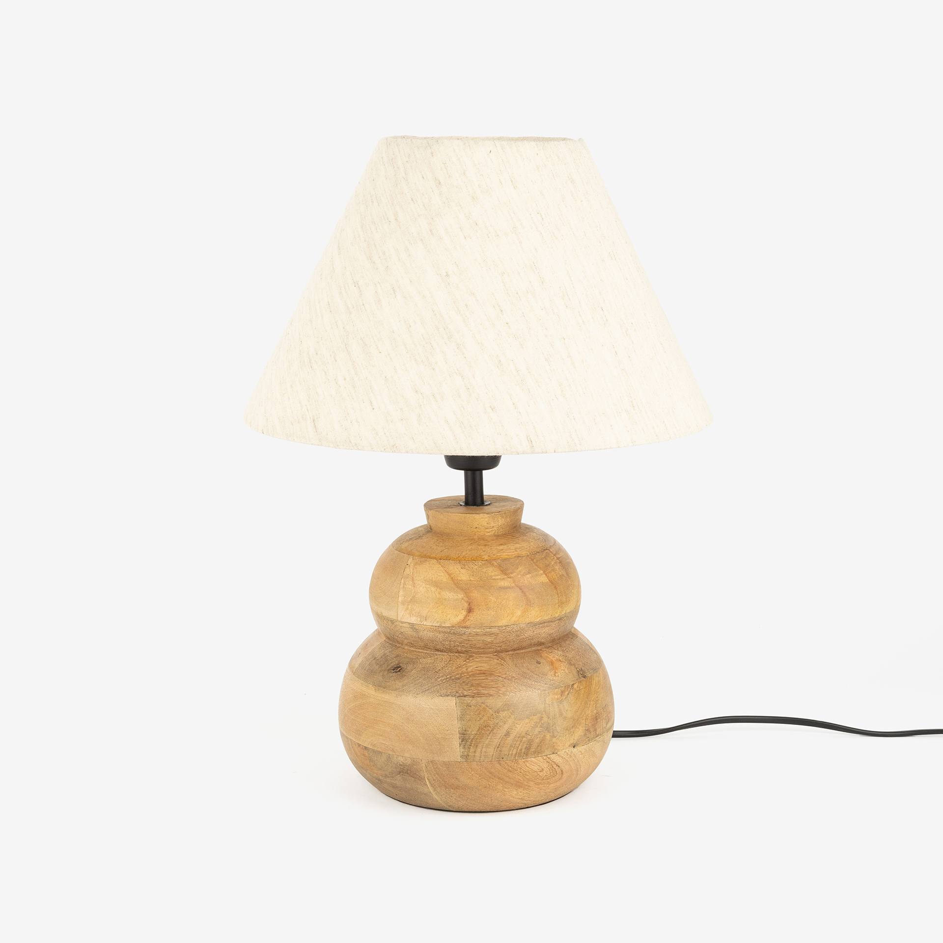 L&aacute;mpara de mesa de madera de mango Vati &Oslash;19x29cm