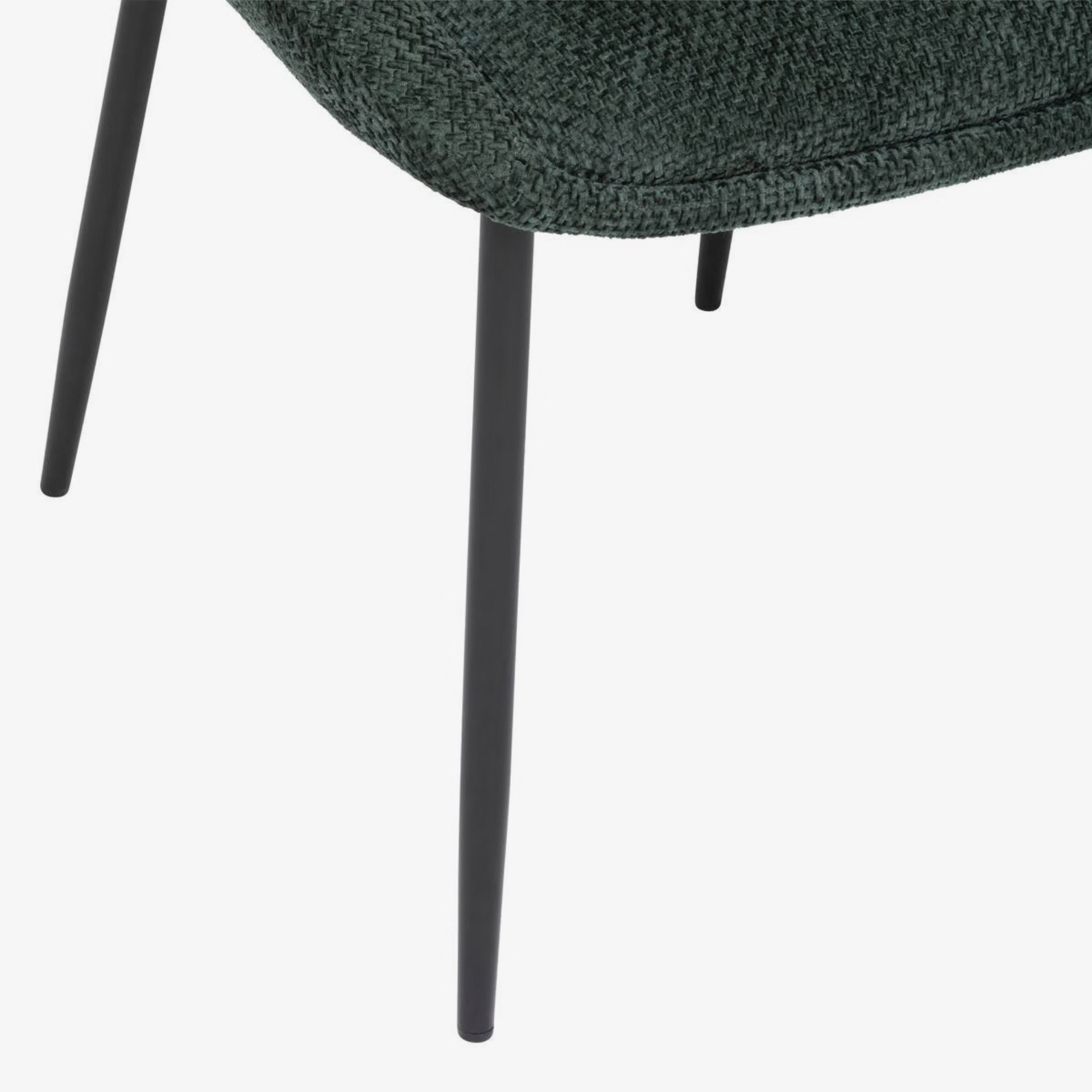 Silla de comedor verde de chenilla Ravel 