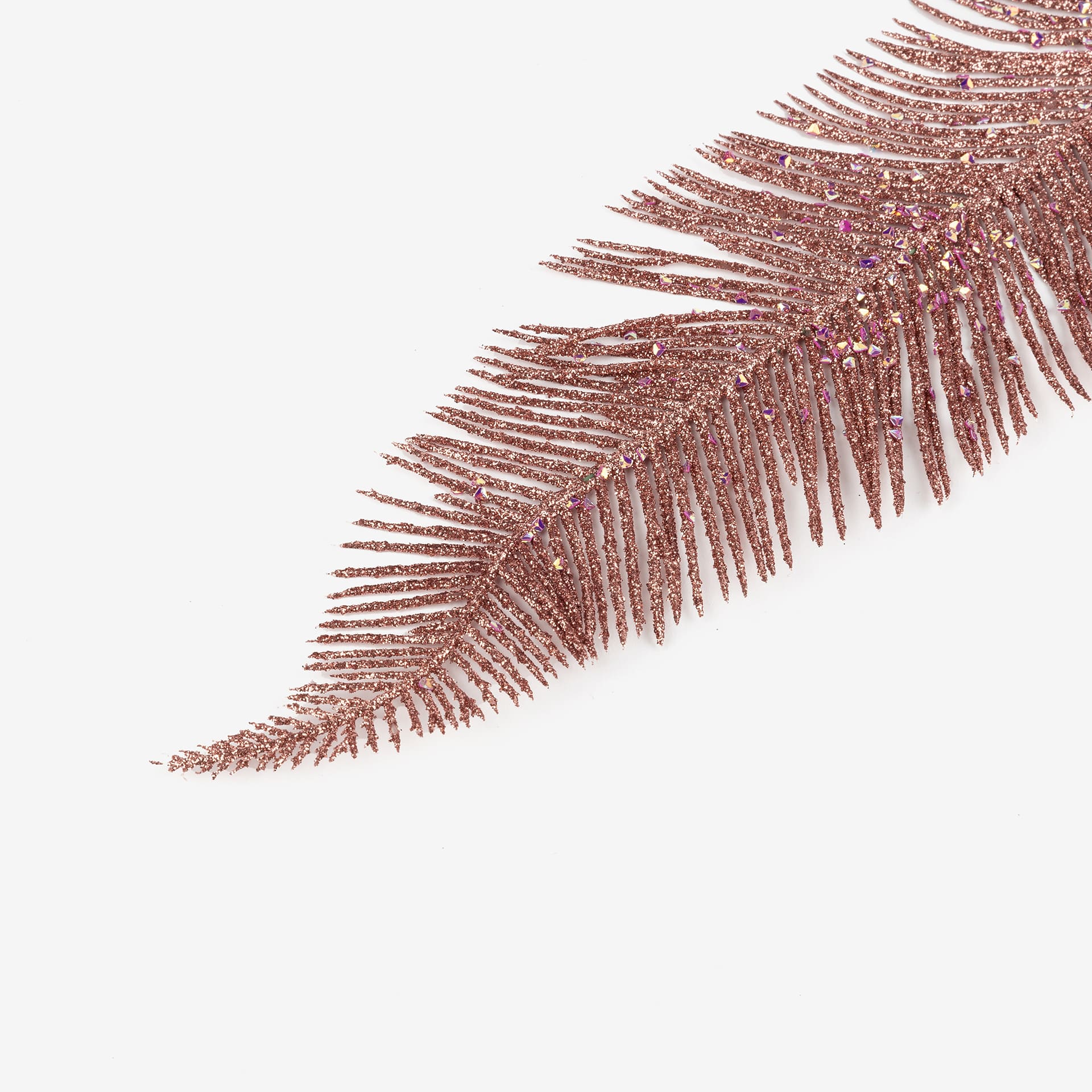 Rama helecho artificial rosa lentejuelas