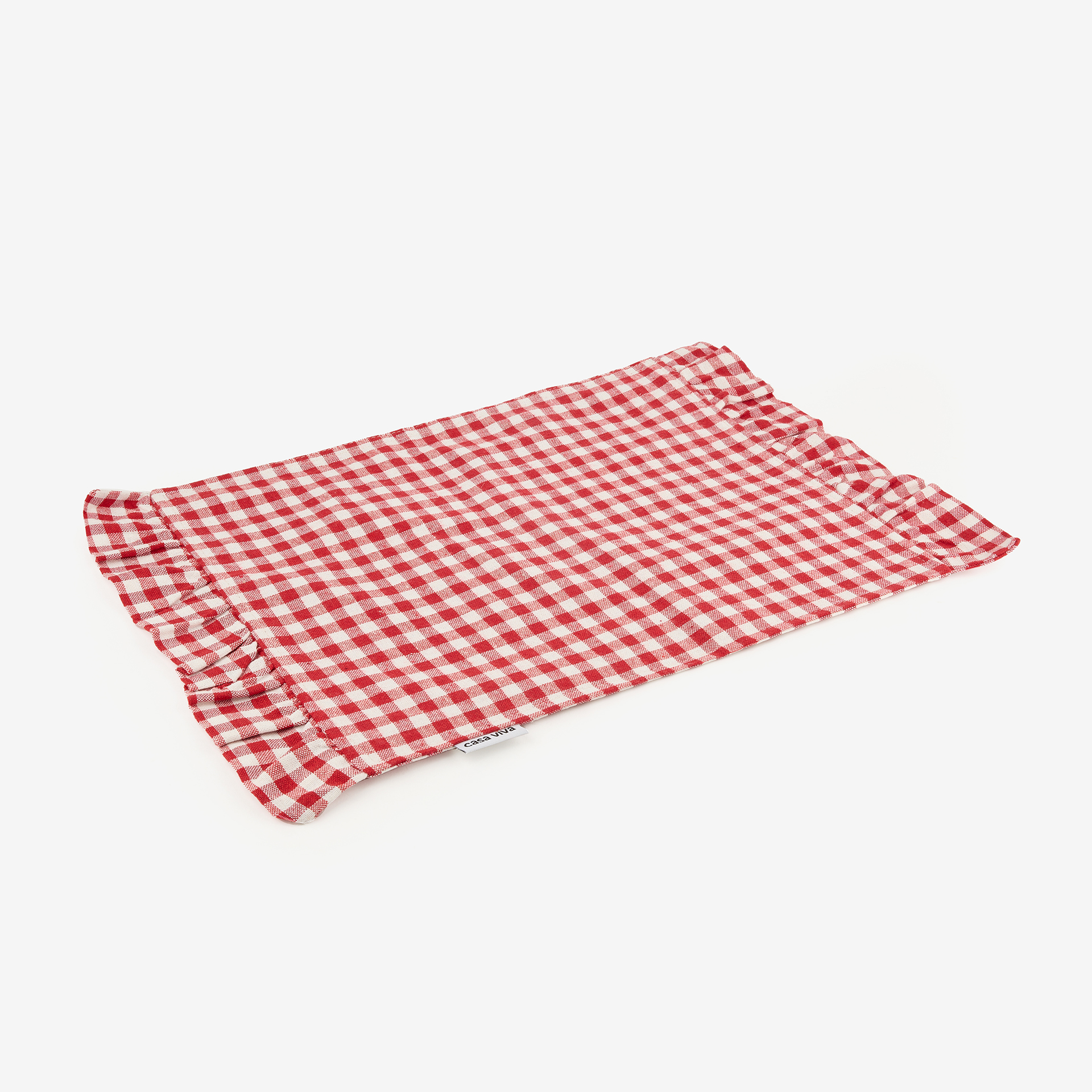 Mantel individual con volante rojo Vichy 32x45cm