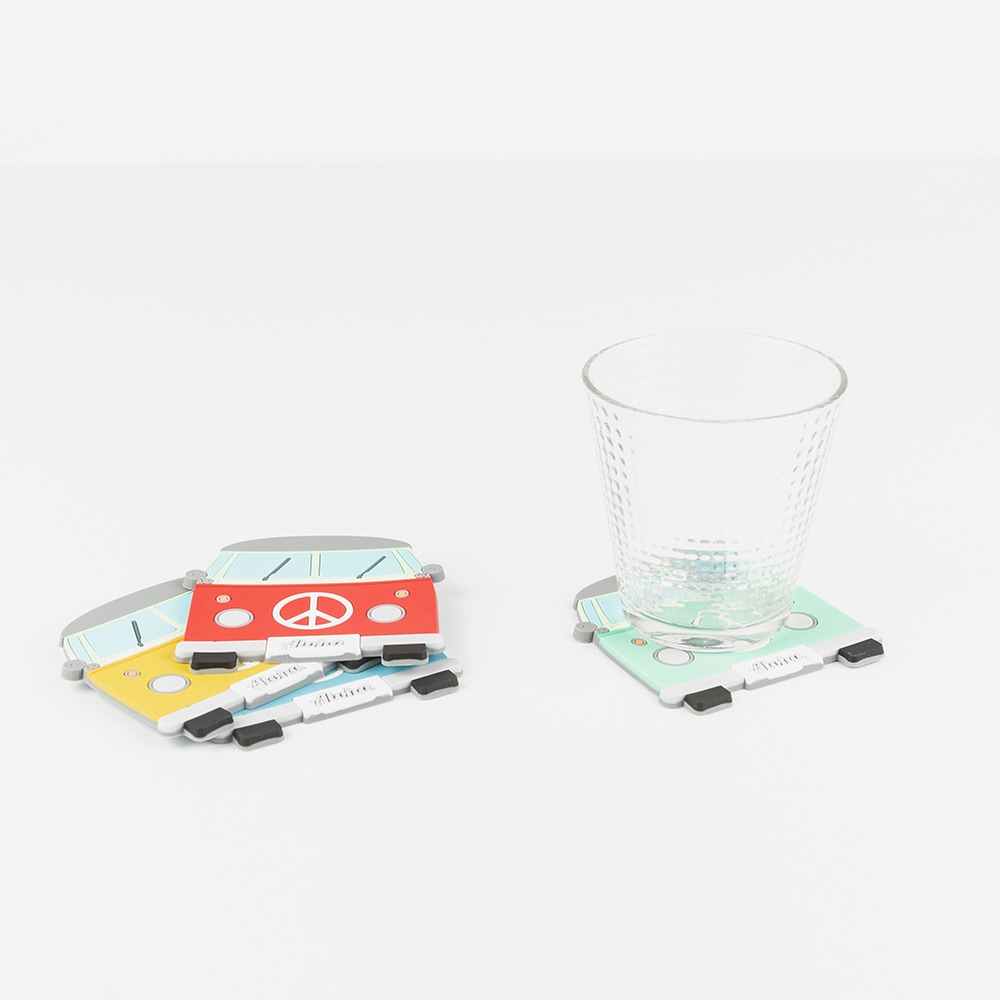 Set de 4 posavasos PVC Van Ø9cm