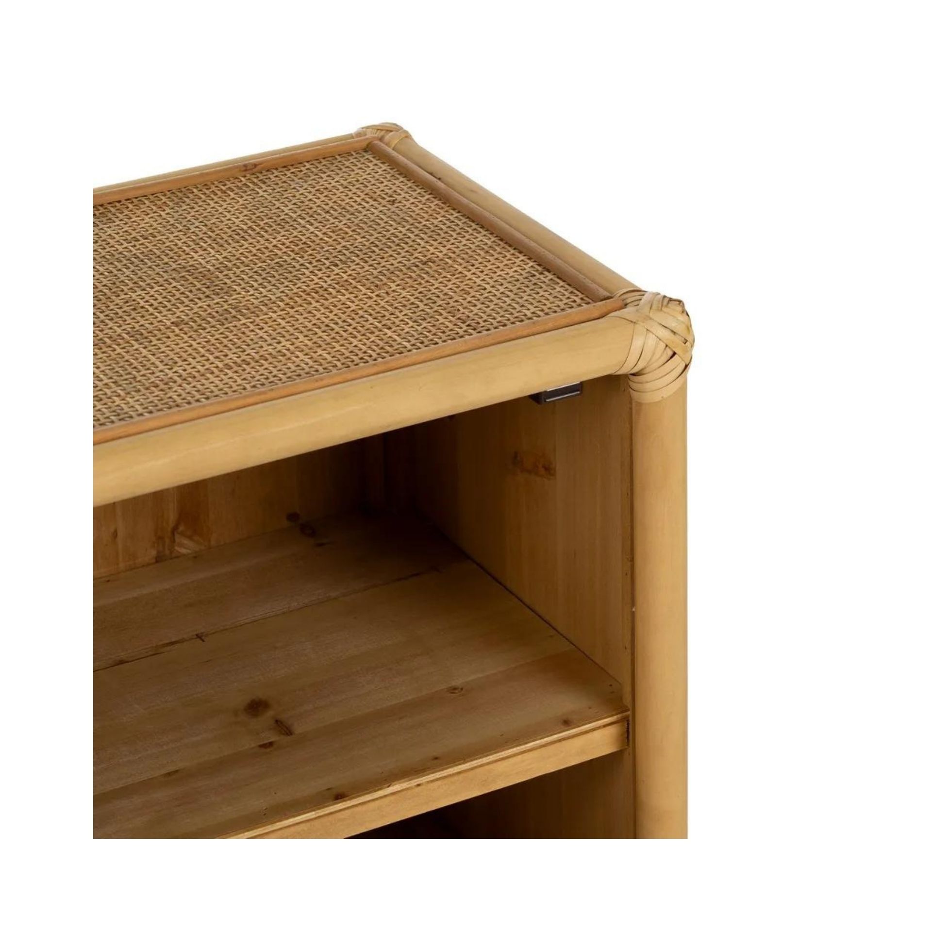 Mesa de noche de rat&aacute;n Toscana 46x35x60cm