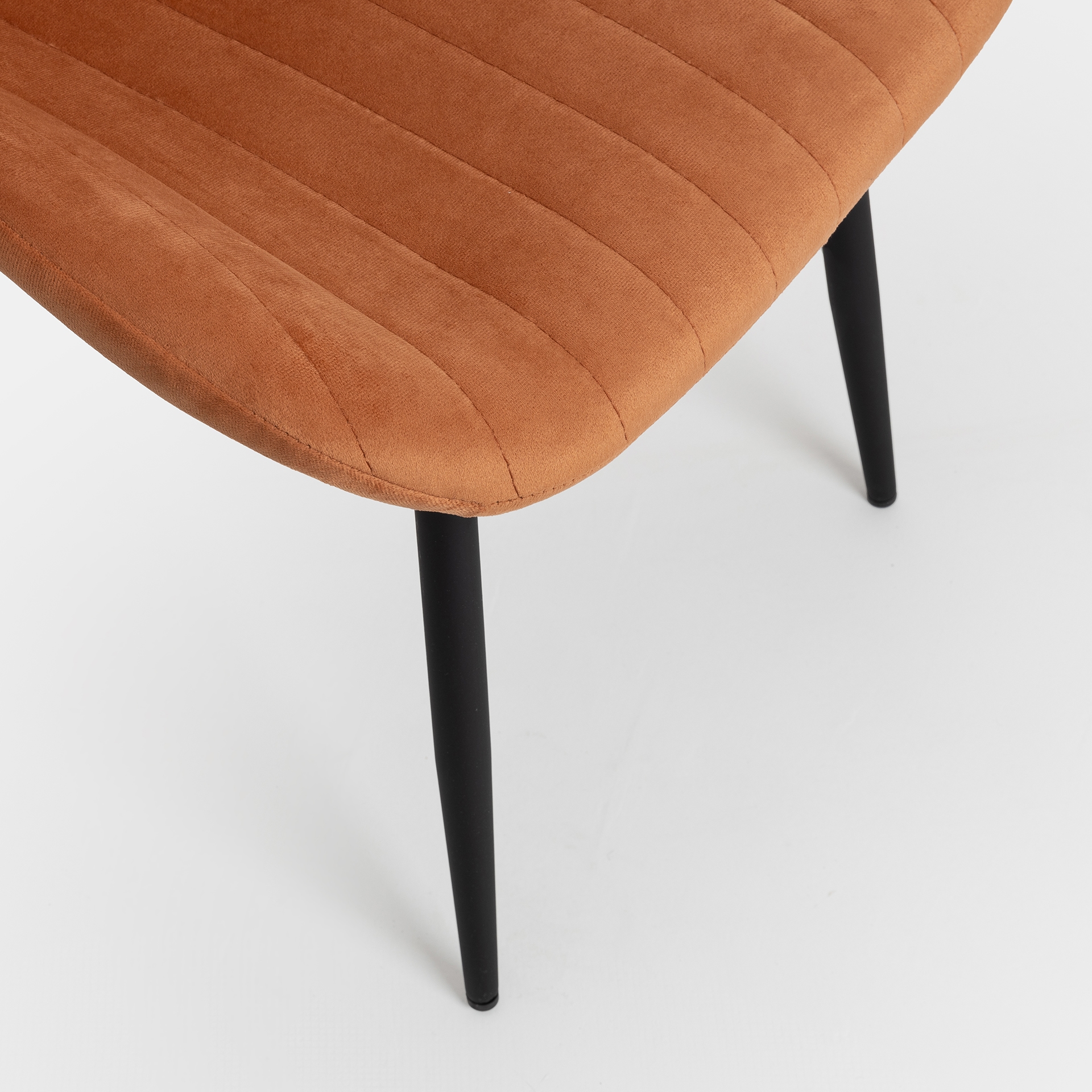 Silla de comedor de terciopelo naranja Lydia 54x50x86cm Clau&Chloe