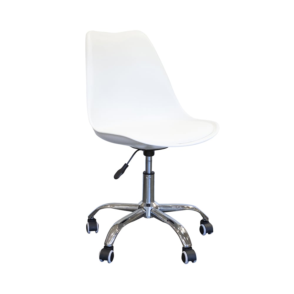 Silla de oficina blanca Tulip 48x55x82cm