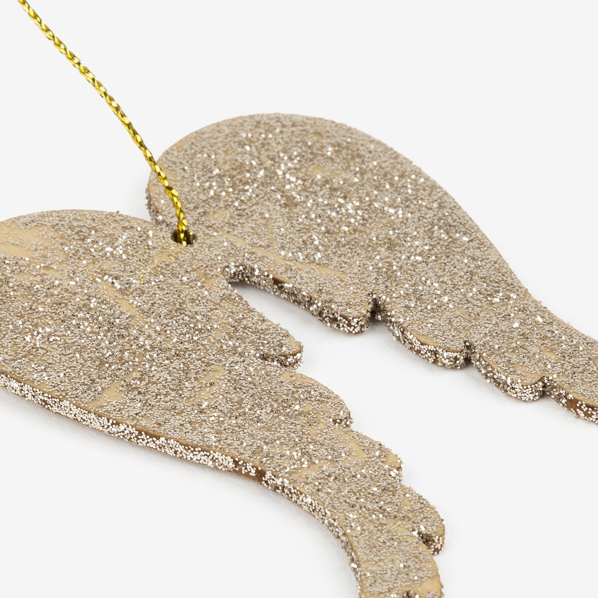 Adorno colgante de madera Alas doradas 8cm