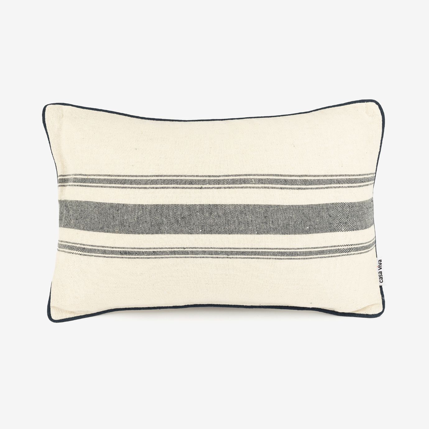 Funda de cojín de algodón con rayas azules Niza 30x45cm