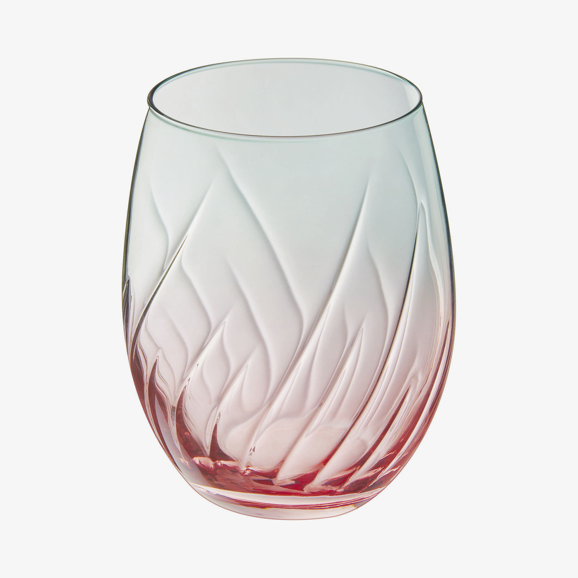 Vaso rosa y verde de cristal Spiral 36cl