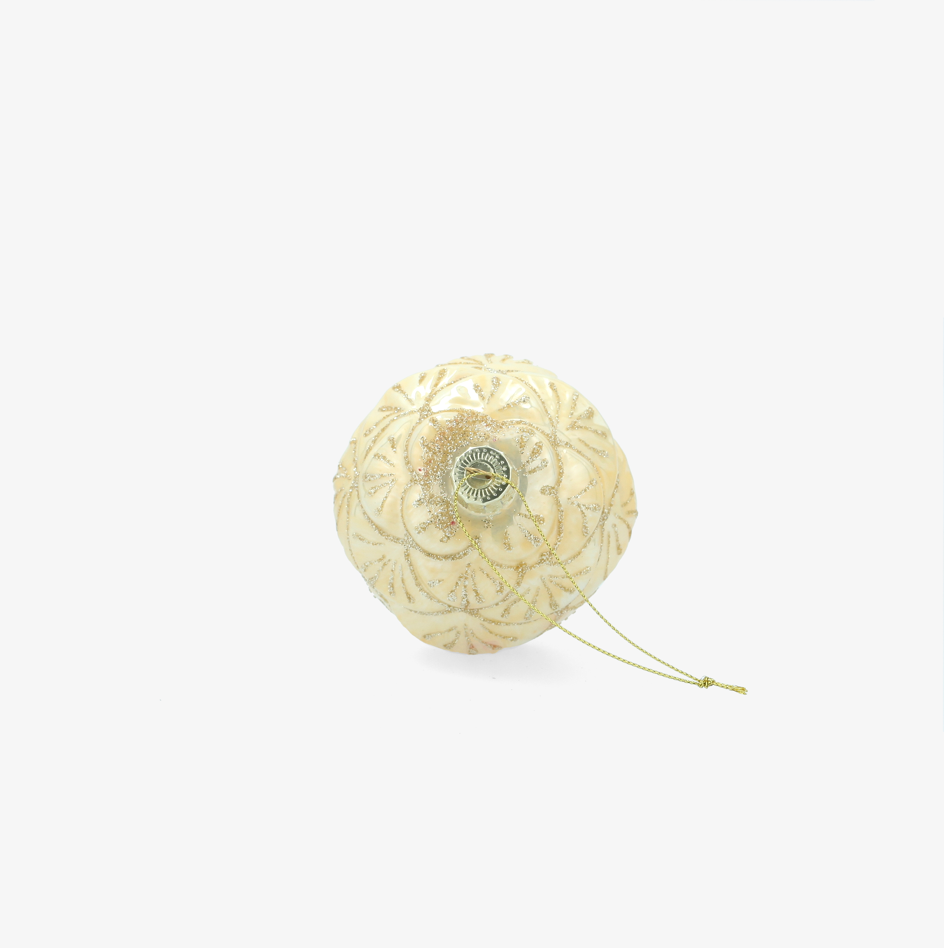 Bola de Navidad dorada nacarada de cristal &Oslash;8cm