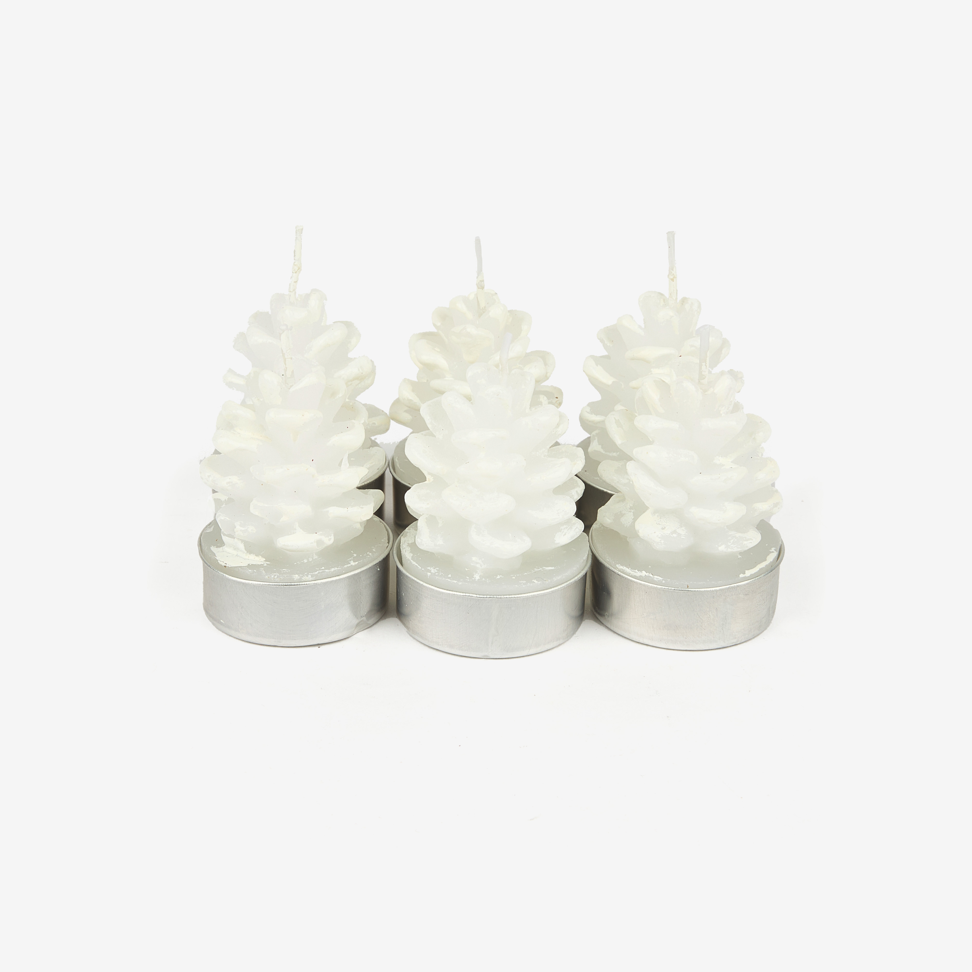 Set de 6 velas tealight piña blancas