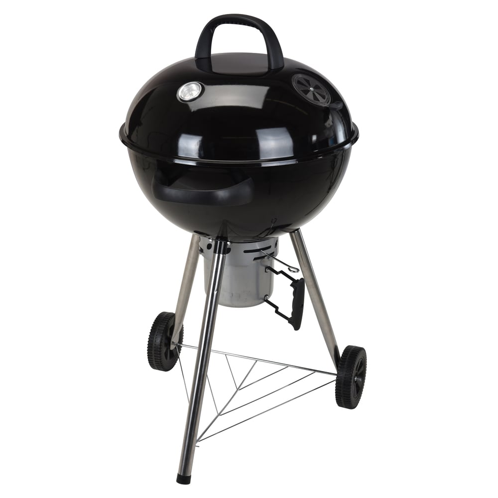 Barbacoa con ruedas negra grande