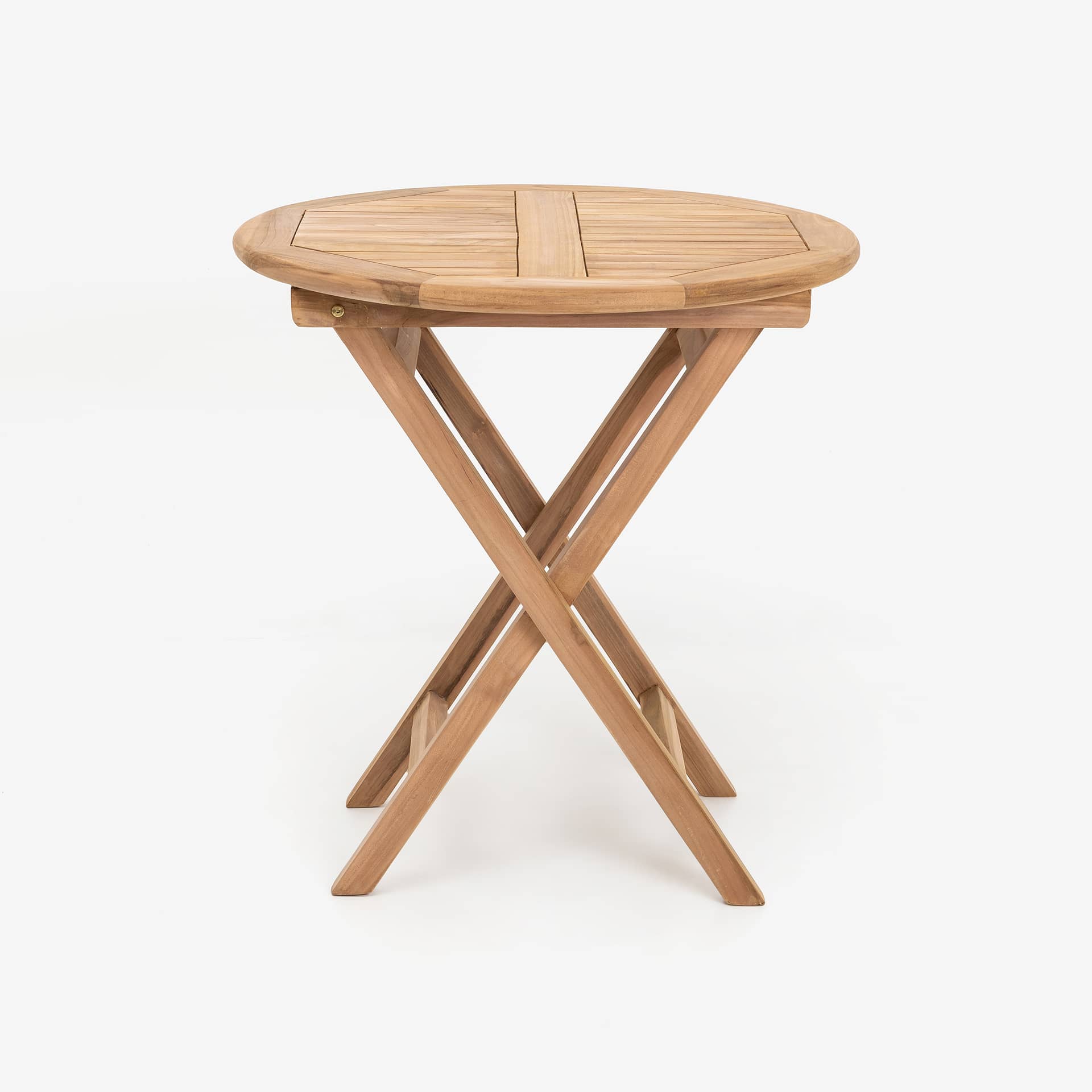 Mesa exterior plegable de madera de teca Azores Ø70x75cm