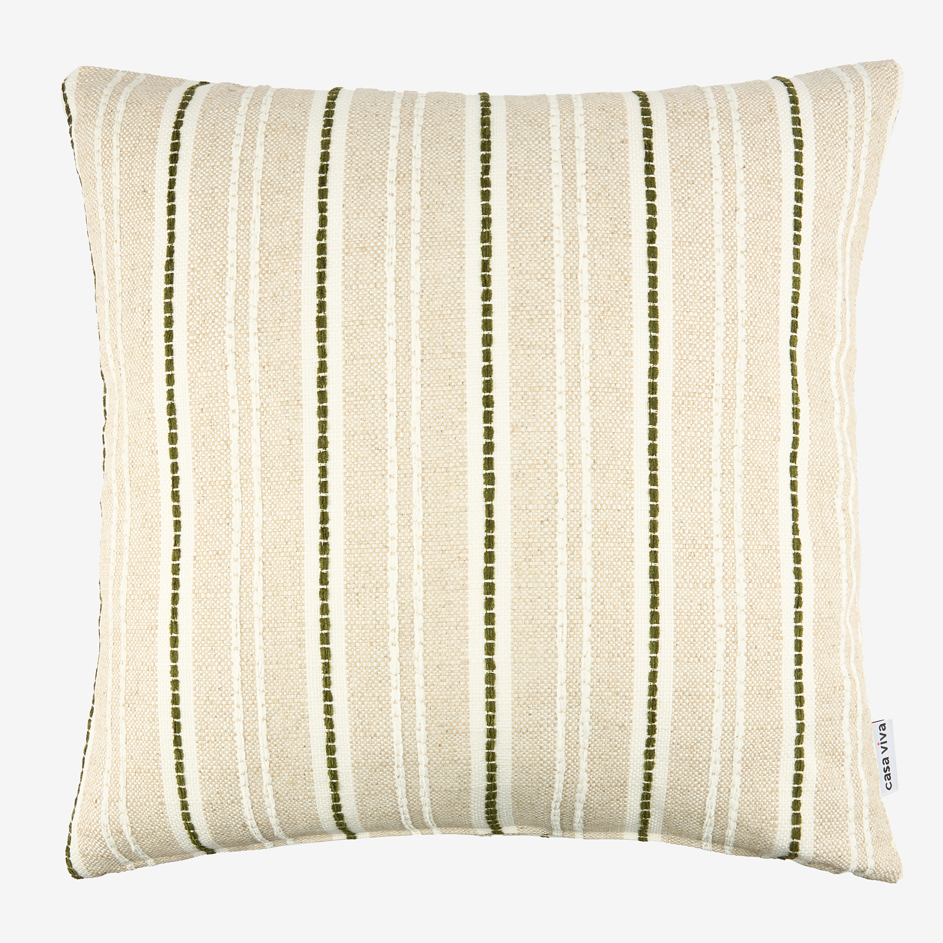 Funda de coj&iacute;n beige y oliva Jarfa 45x45cm