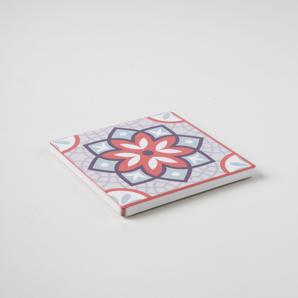 Posavasos cer&aacute;mica terracota Mandala 9x9cm