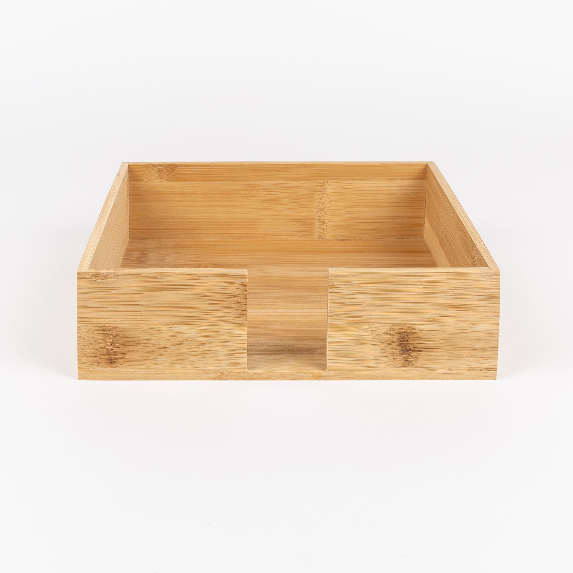 Servilletero madera de bamb&uacute; 21x21x6cm