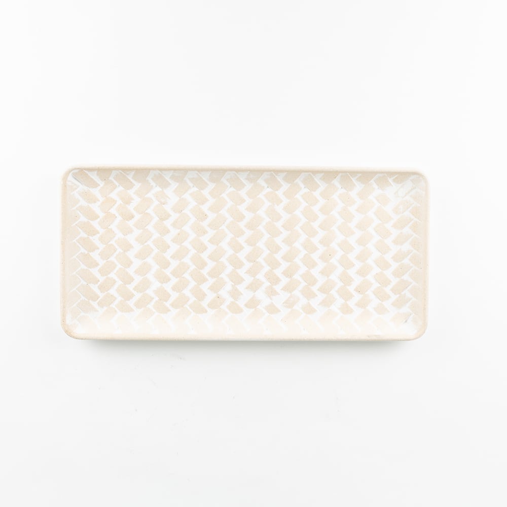 Bandeja de madera blanca Baikal 36x17x2cm