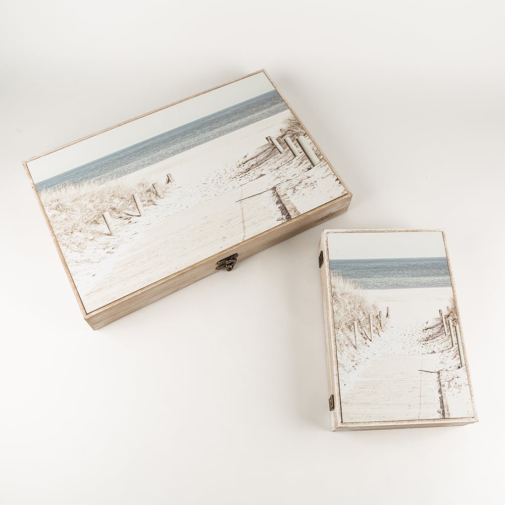 Caja cuelga llaves de madera Playa