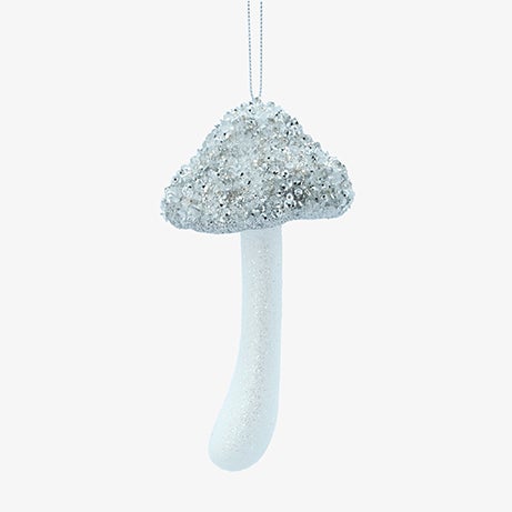 Bola de Navidad seta plateada 14cm