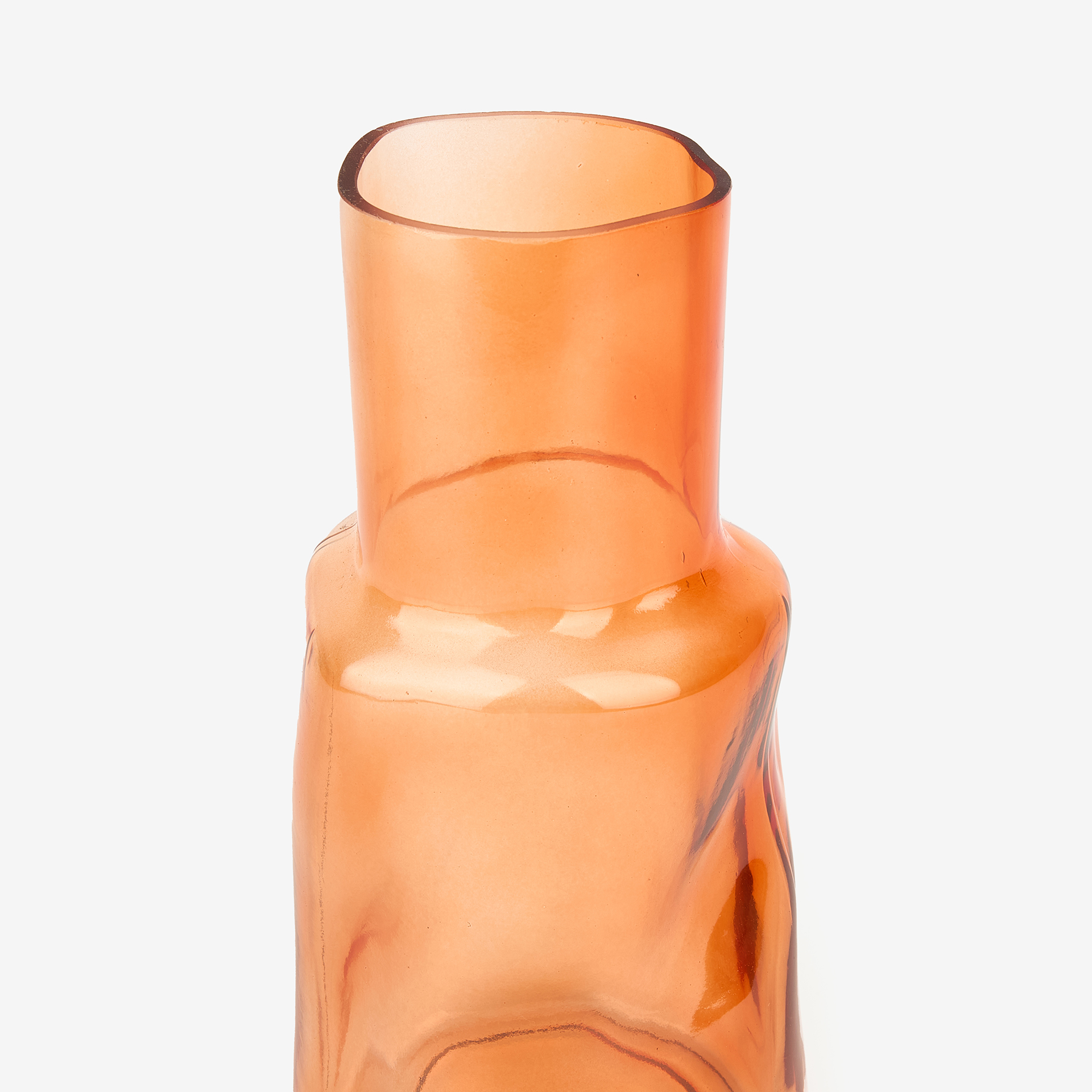 Jarrón de cristal ámbar Ø11x22cm