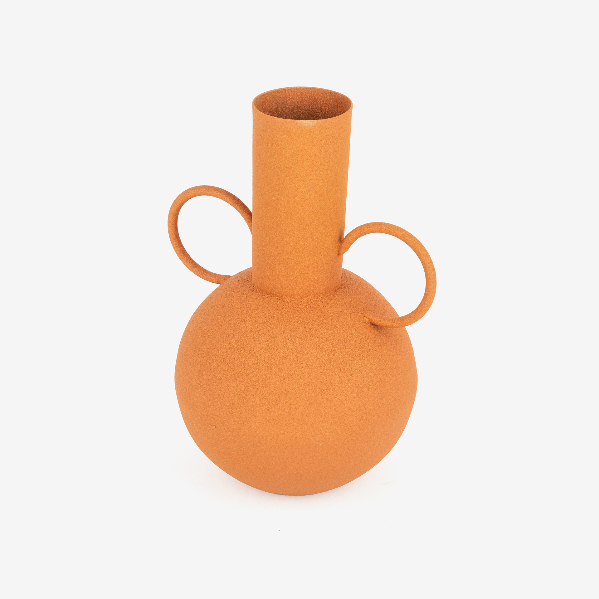 Jarrón con asa de metal terracota Brenda 16x25cm