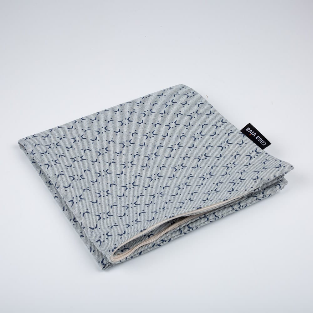 Funda de coj&iacute;n de algod&oacute;n azul Caney 45x45cm