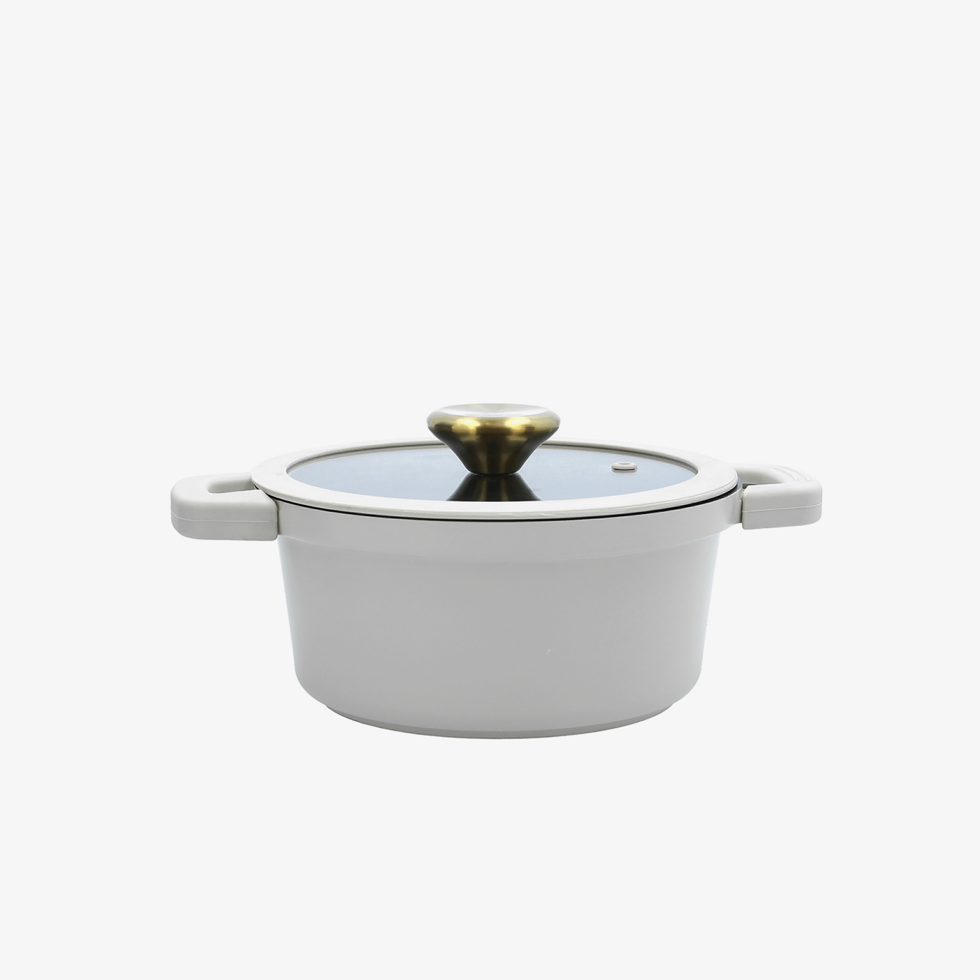 Cacerola gris claro de aluminio fundido con tapa Bruma 20cm
