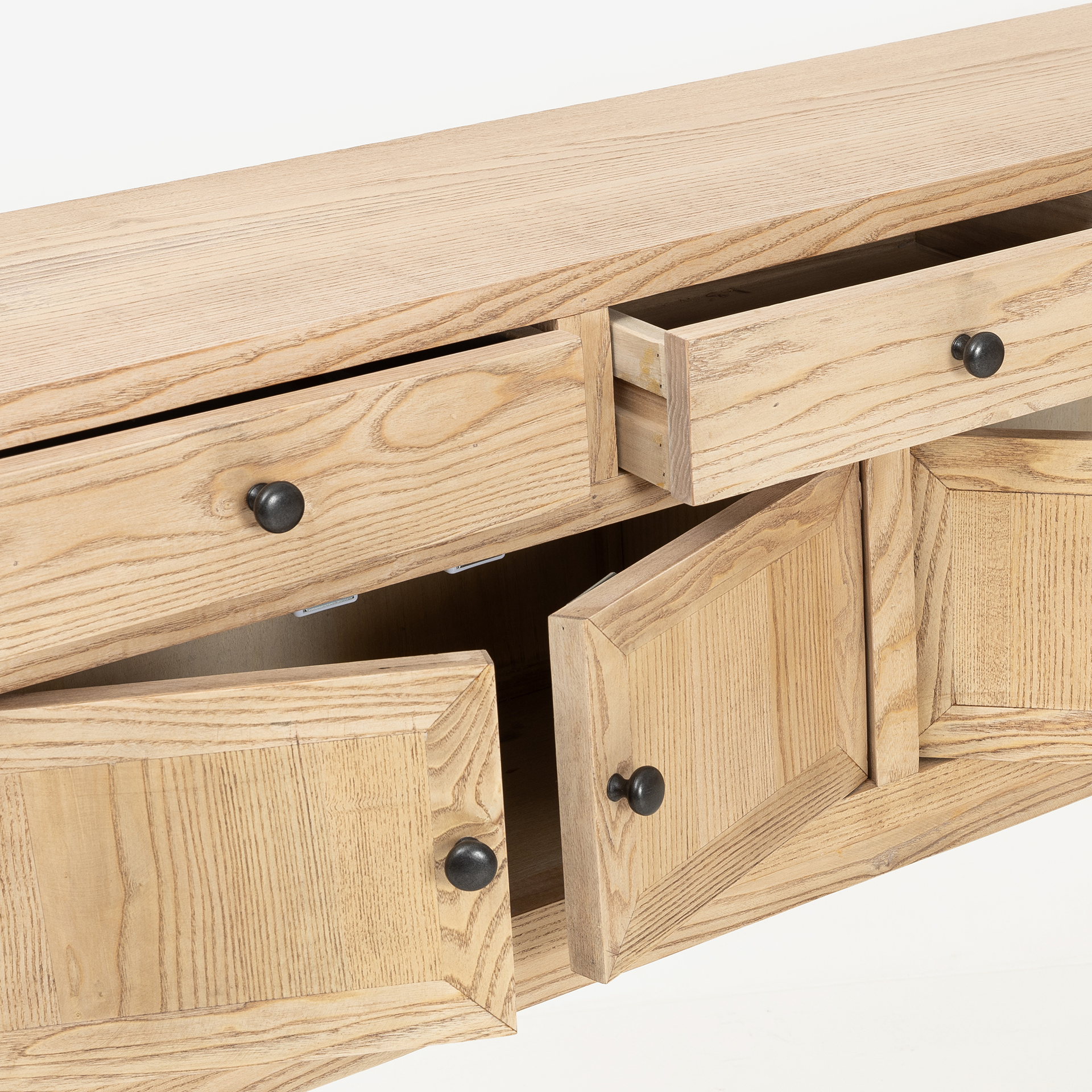 Aparador de madera de olmo reciclada 120x30x84cm