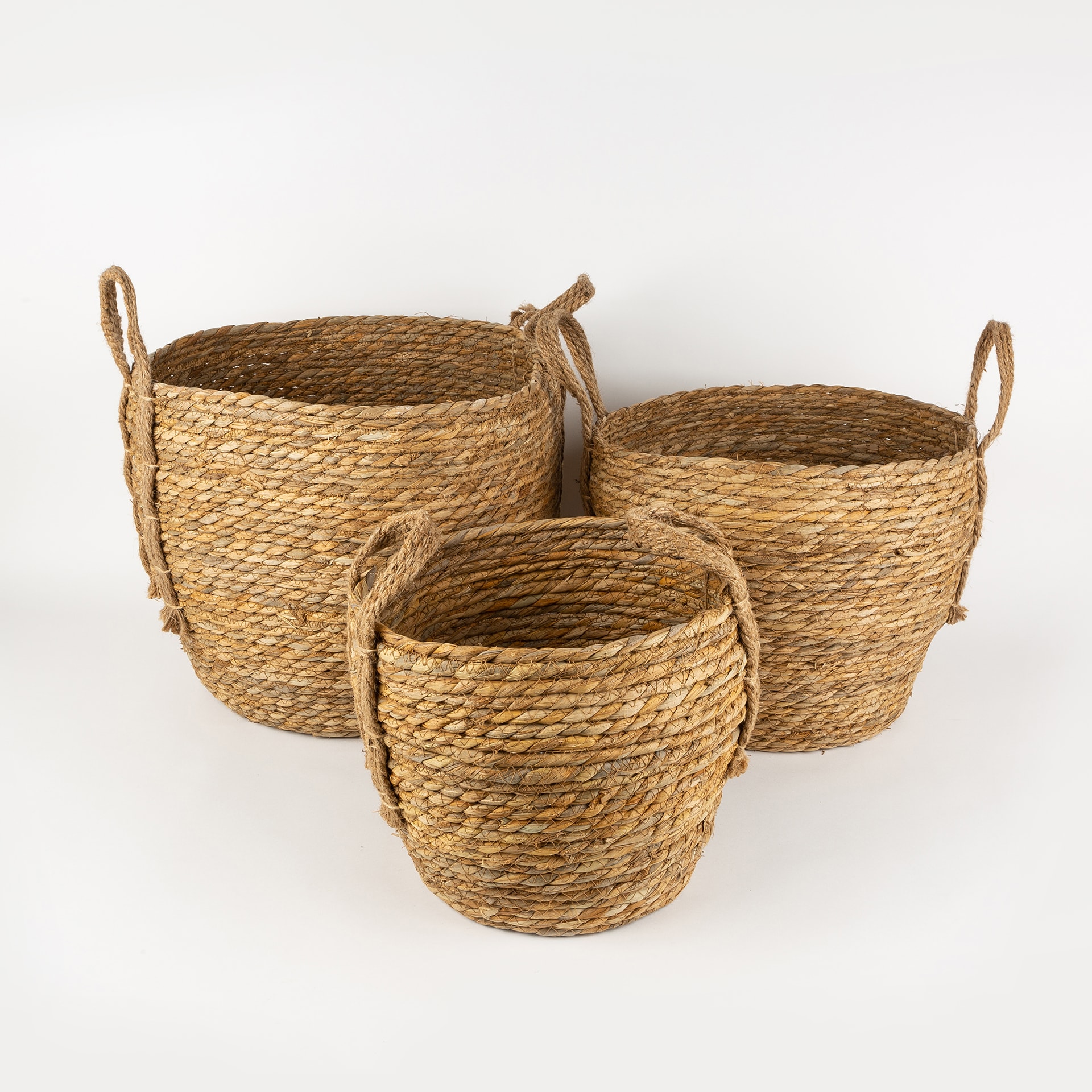Cesta con asa de esparto Magret Ø40x33cm