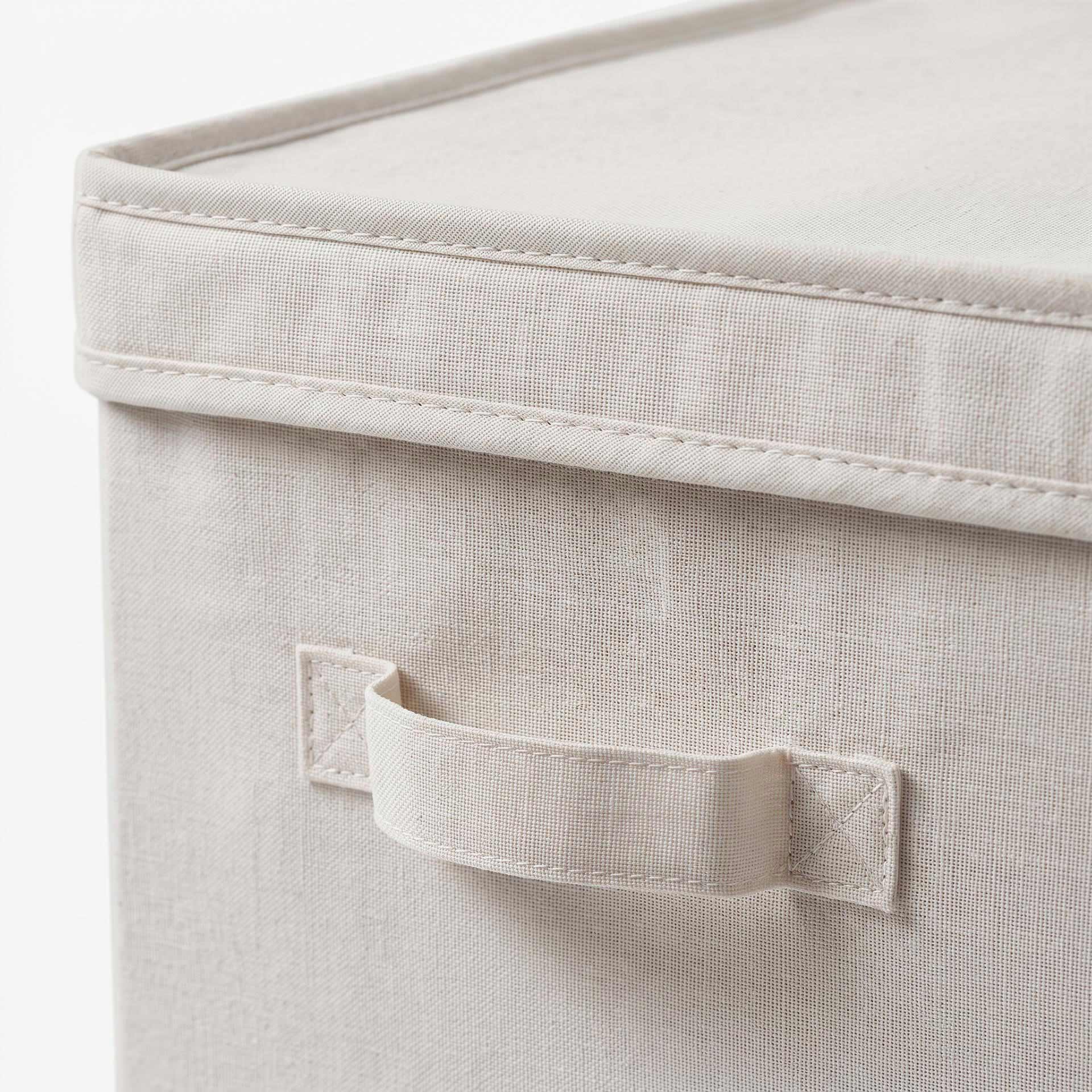 Caja de almacenaje con tapa de textil blanco Nube 39x29x19cm