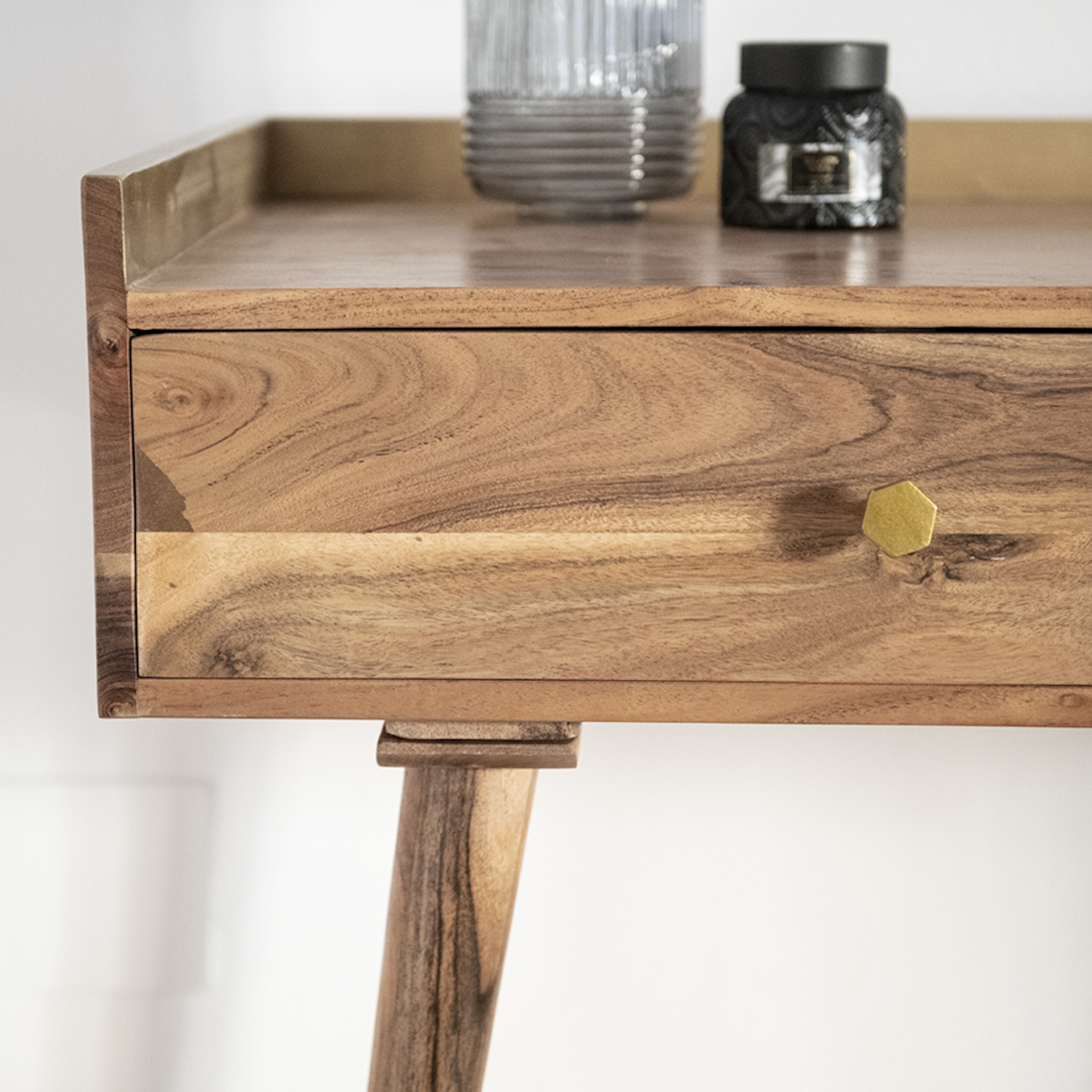 Escritorio de madera acacia Minos 120x50x86cm Clau&Chloe